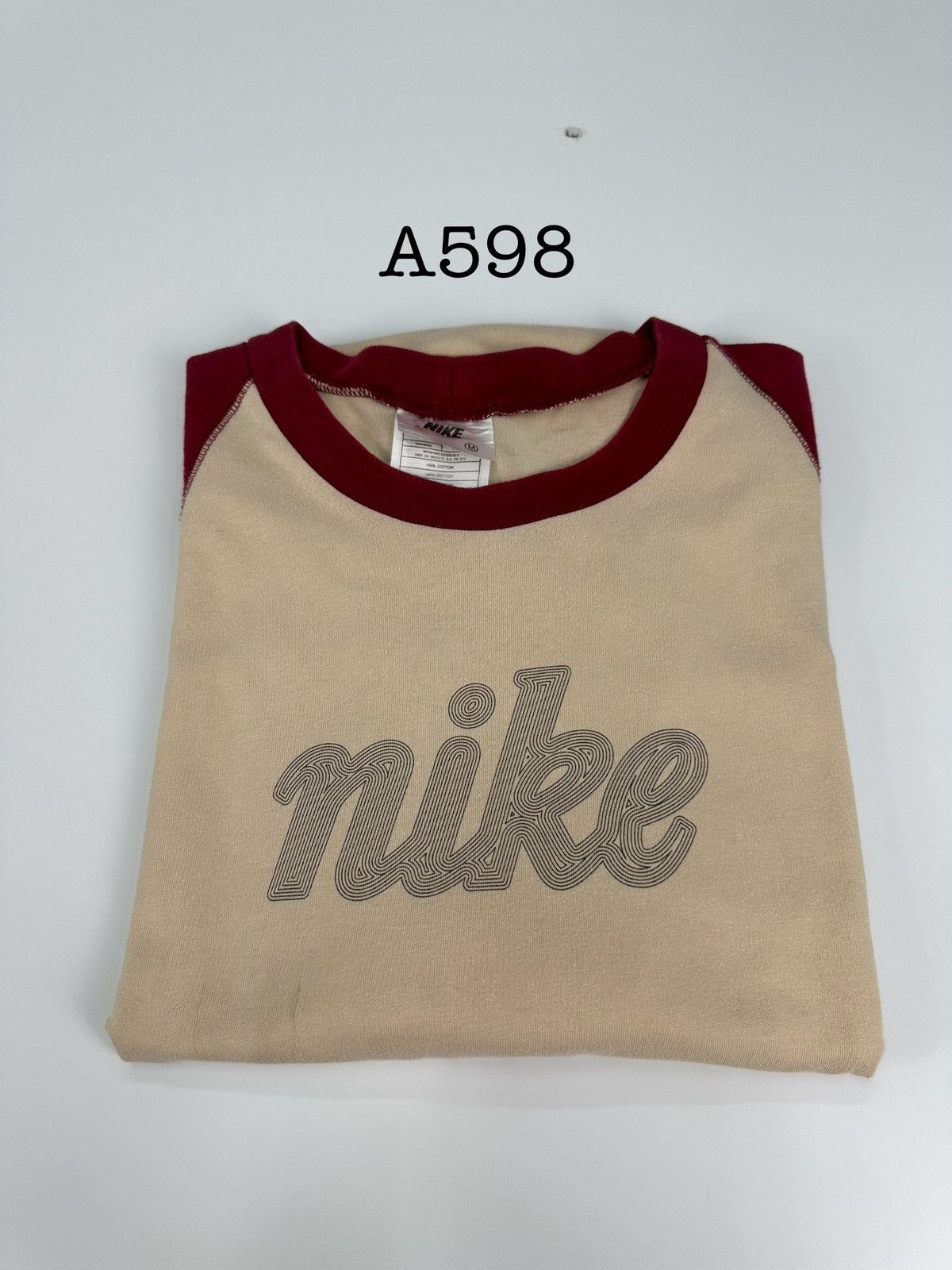 Nike Nike 90s Raglan Spellout Logo Vintage Tshirt A598 Size US M / EU 48-50 / 2 - 11 Thumbnail