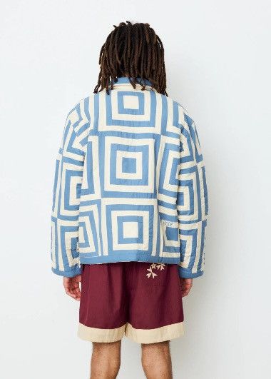 Bode 1495USD Blue White House Steps Reversible Quilted Jacket Size US L / EU 52-54 / 3 - 14 Thumbnail
