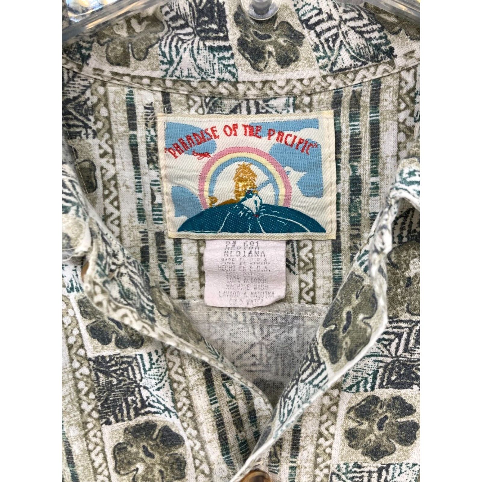 Paradise VINTAGE Paradise of The Pacific Shirt Mens Large Hawiian Floral Made in USA Size US L / EU 52-54 / 3 - 5 Thumbnail