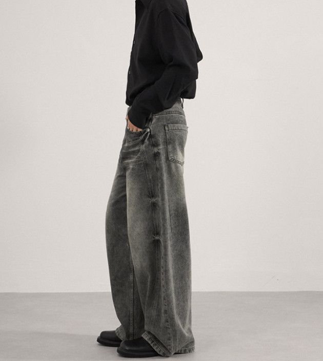 Japanese Brand American street style washed distressed men's curved jeans Size US 32 / EU 48 - 2 Thumbnail
