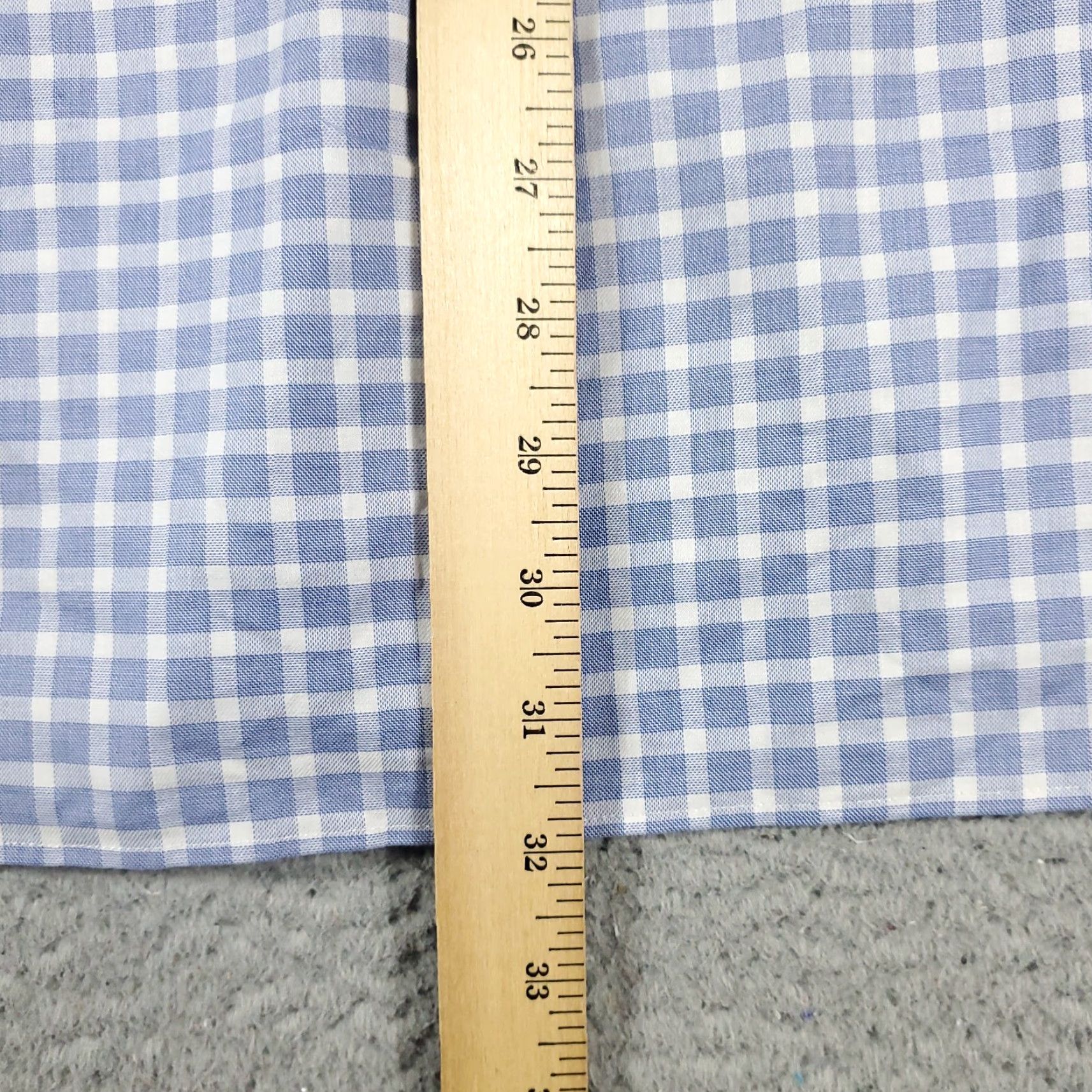 Tommy Hilfiger Tommy Hilfiger Dress Shirt Mens 16.5 Blue Check Long Sleeve Button-Down Regular Fit Size 42R - 6 Thumbnail