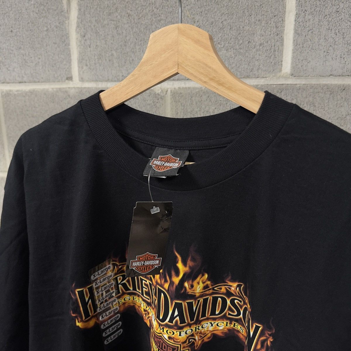 Harley Davidson Vintage Harley Davidson Flame Logo Shirt Biker WCC Size US XL / EU 56 / 4 - 3 Thumbnail