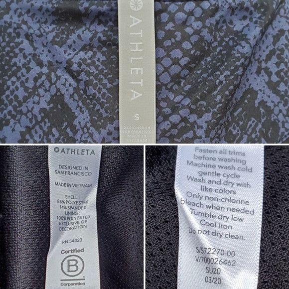Athleta Athleta Brooklyn Snake Python Print Blue Black Track Bomber Size S / US 4 / IT 40 - 7 Thumbnail