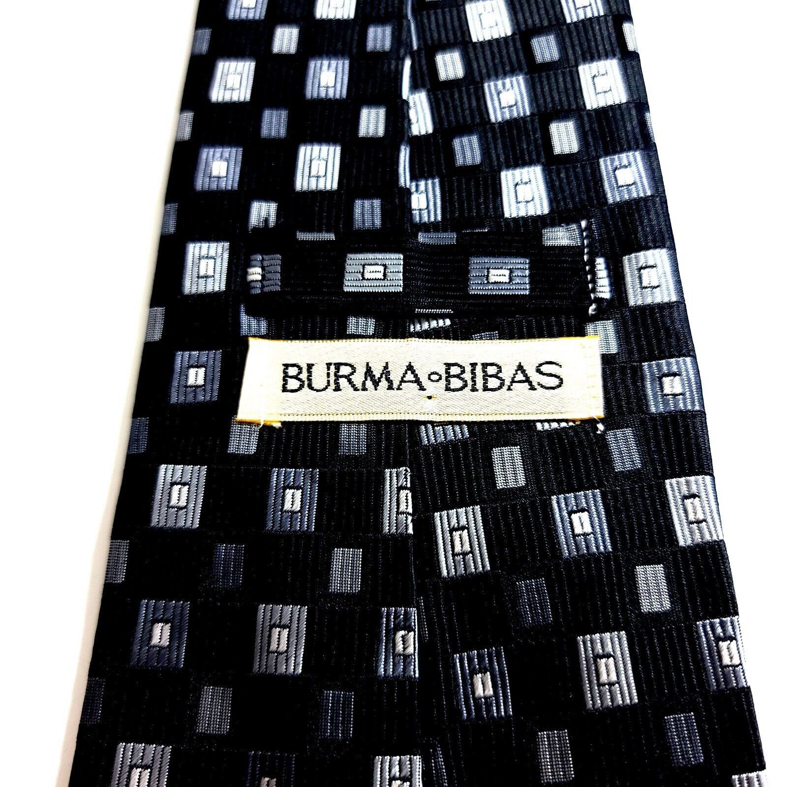 Burma Bibas Burma Bibas Black Gray Geometric Woven Wide Silk Tie Size ONE SIZE - 3 Thumbnail