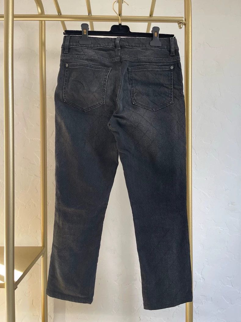 Chanel Gray diamond checkered jeans