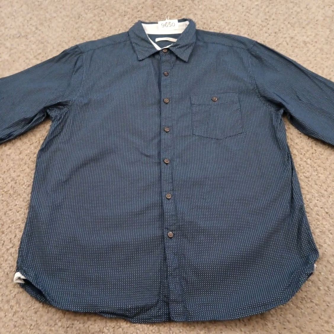 Vintage Campia Moda Shirt Mens Large Blue Geometric Long Sleeve Button Up Cotton Size US L / EU 52-54 / 3 - 5 Thumbnail