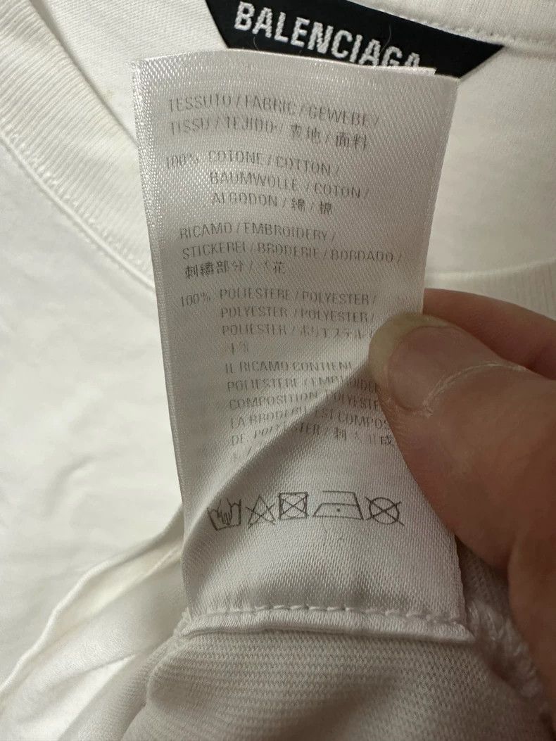 Balenciaga Balenciaga White Embroidered Letter Logo Short Sleeve M Si Size US M / EU 48-50 / 2 - 9 Thumbnail