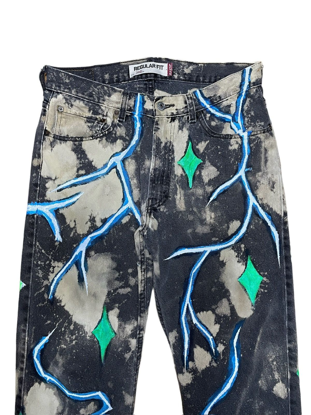 Levi's 1 of 1 Custom handpaint Levis 505 Jeans Size US 33 - 2 Thumbnail