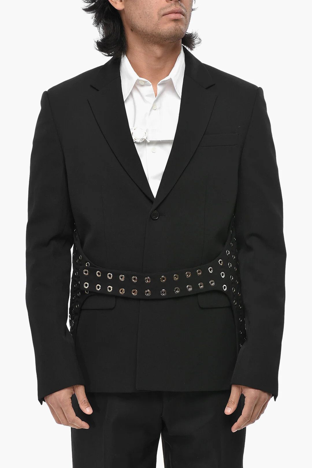 Off-White og1mm0426 Virgin Wool Blazer in Black Size US L / EU 52-54 / 3 - 1 Thumbnail