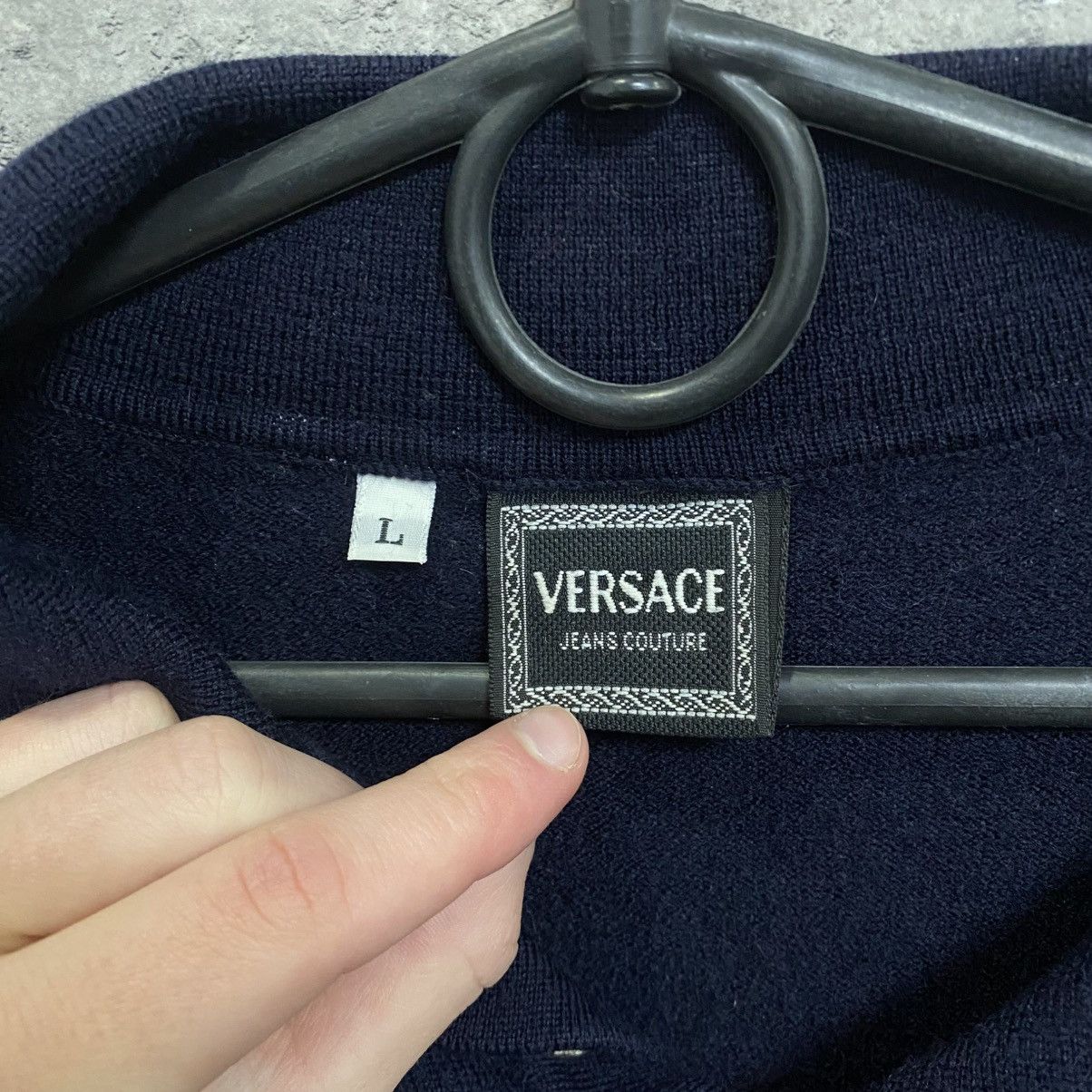 Versace Jeans Couture Vintage Versace Jeans Couture Y2K 1/4 Zip Sweater Size US L / EU 52-54 / 3 - 6 Thumbnail