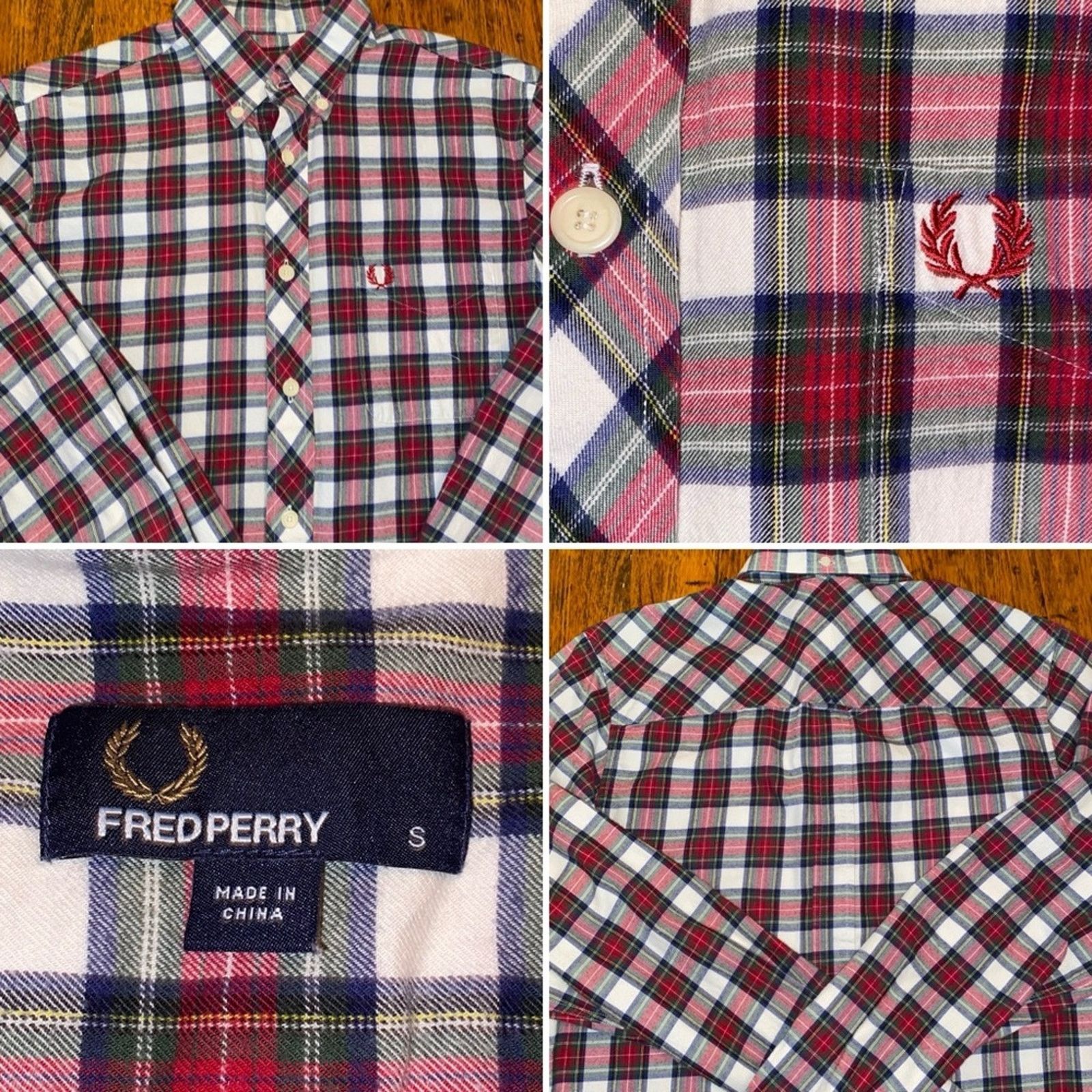Fred Perry Fred Perry $275 Red White Plaid Flannel Button Down Shirt S Size US S / EU 44-46 / 1 - 1 Thumbnail