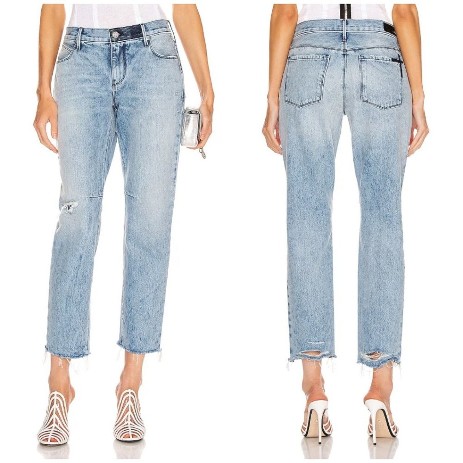 Rta RTA Ryder Straight Jeans Light Blue Frayed Hem Size 29 Size 29" - 3 Thumbnail