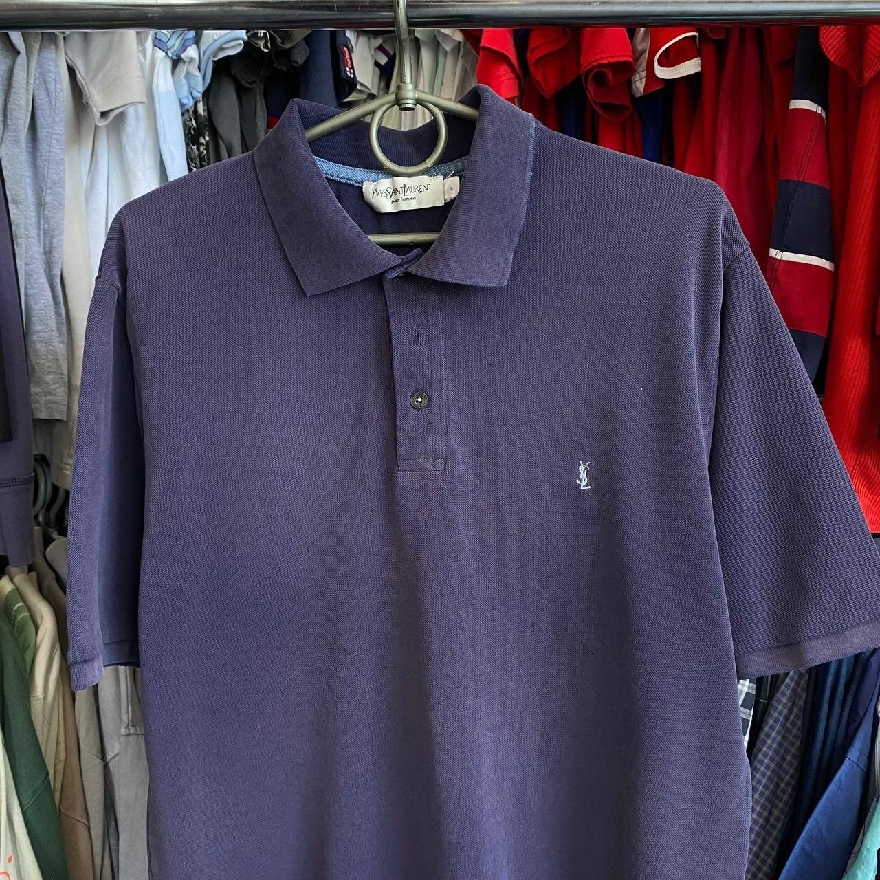 Vintage × Yves Saint Laurent Vintage Yves Saint Lauren Small logo luxury designer polo Size US L / EU 52-54 / 3 - 2 Thumbnail