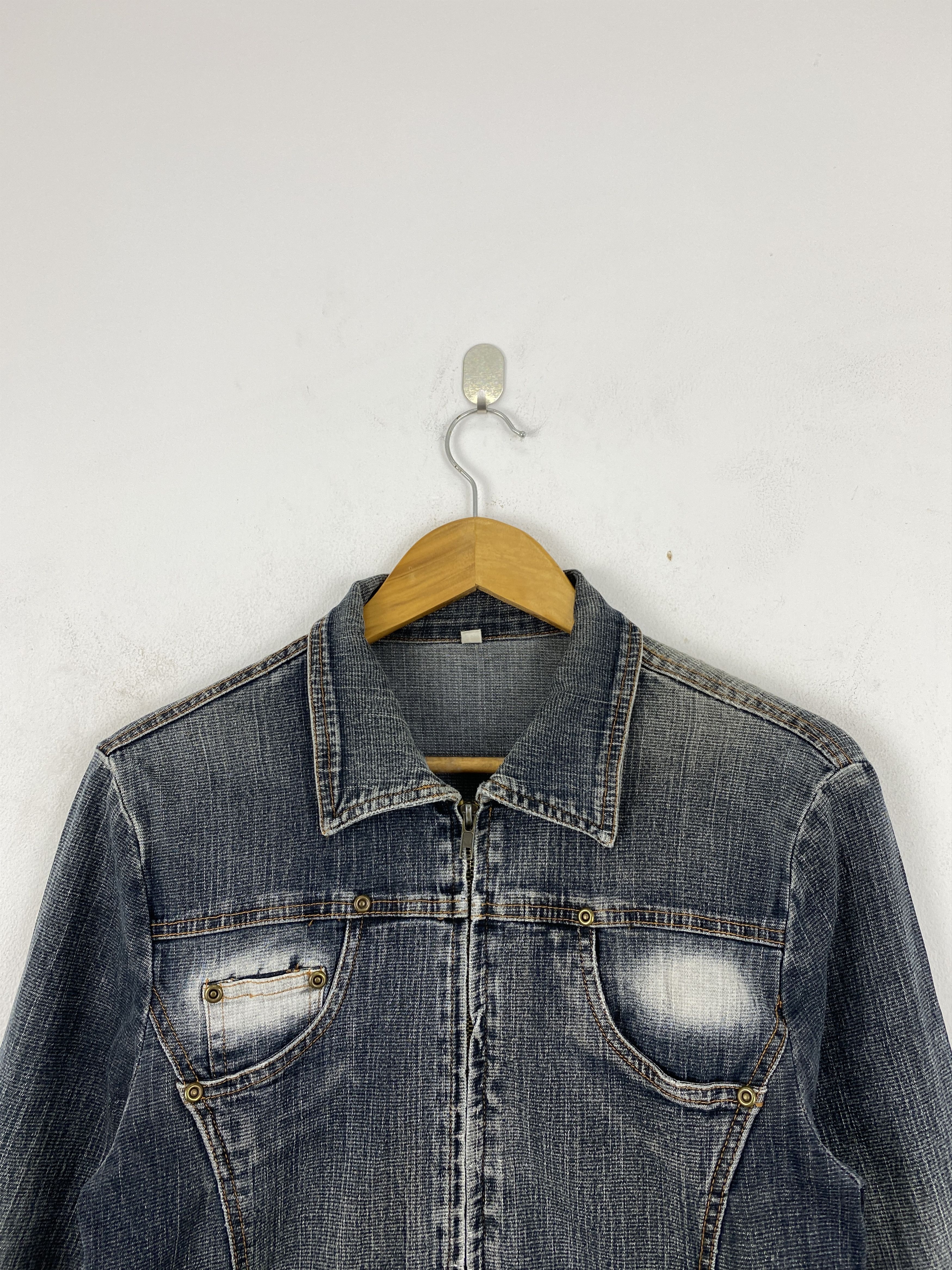 Japanese Brand Vintage Japanese Brand Zipper Denim Jacket JA0172 Size US L / EU 52-54 / 3 - 3 Thumbnail