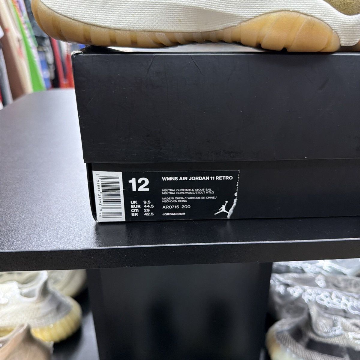 Jordan Brand Womans Air Jordan 11 XI Retro Olive Gold Cracked size 12 Size US 12 / EU 45 - 4 Thumbnail