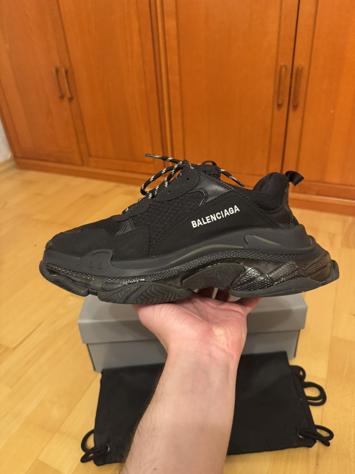 Balenciaga Balenciaga Triple S Triple Black Size US 9 / EU 42 - 2 Thumbnail