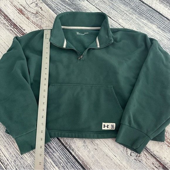 Under Armour Under Armour Cropped Green Pullover 1/4 Zip Sweatshirt Pullo Size L / US 10 / IT 46 - 8 Thumbnail