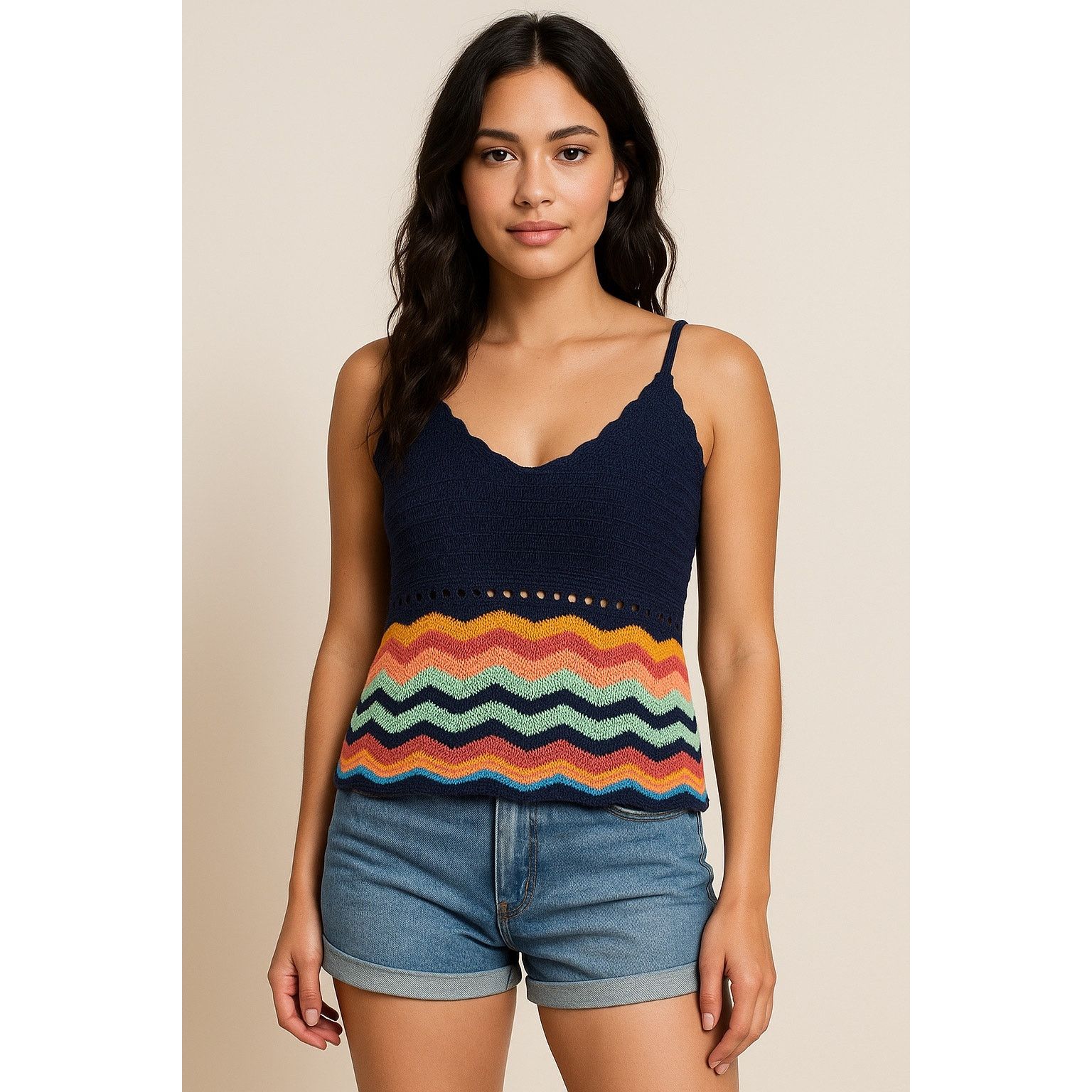 Mossimo Mossimo Chevron Crochet Knit Tank Top Small Festival Size S / US 4 / IT 40 - 11 Thumbnail