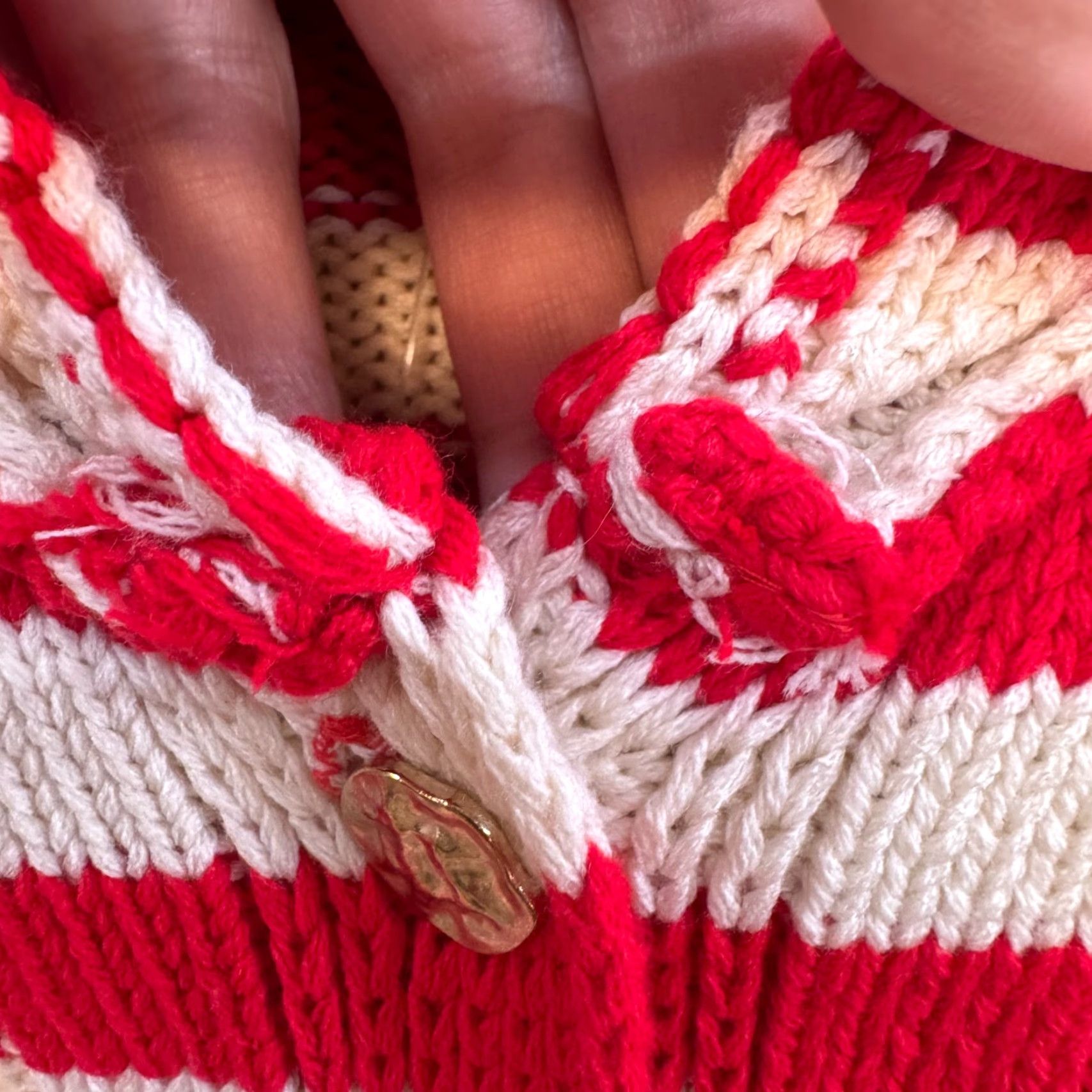 Zara Zara Cardigan Sweater XS Red White Striped Cable Knit Crop NWT Womens Size XS / US 0-2 / IT 36-38 - 4 Thumbnail