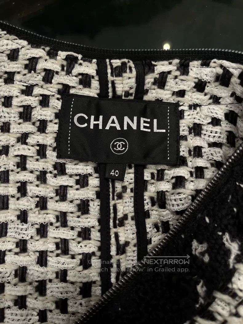 Chanel Chanel 16-year-old knitted plaid black and white colour-bl Size S / US 4 / IT 40 - 3 Thumbnail