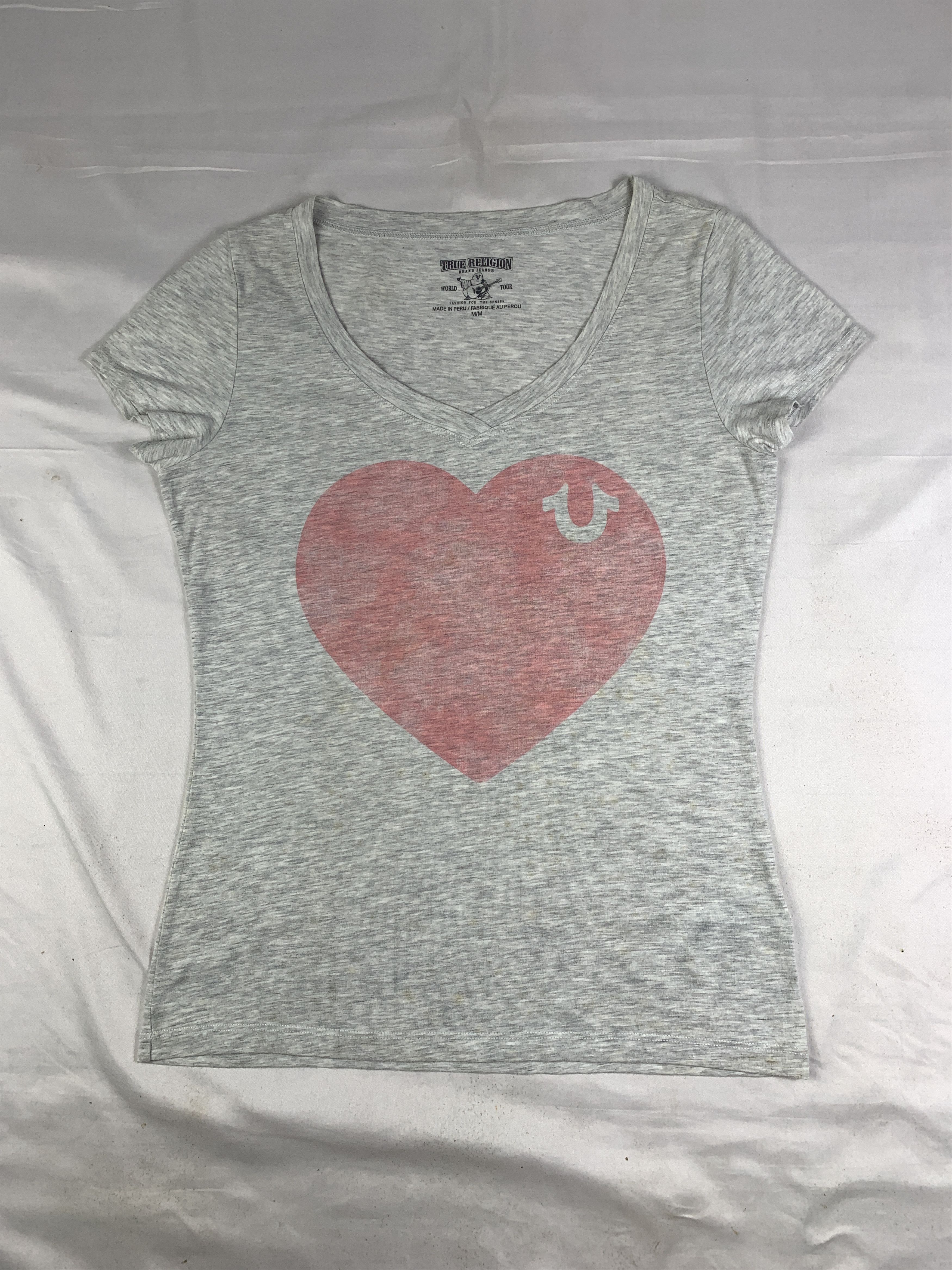 True Religion True Religion V-neck Big Heart Tee (M) Size M / US 6-8 / IT 42-44 - 1 Thumbnail