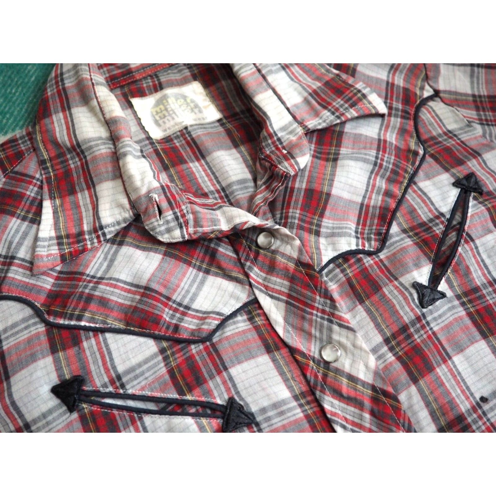 Vintage VTG Miller Western Shirt XS Red Plaid Pearl Snap Button 60s 70s Cowboy Rockabilly Cotton Long Sleeve Size US XS / EU 42 / 0 - 6 Thumbnail