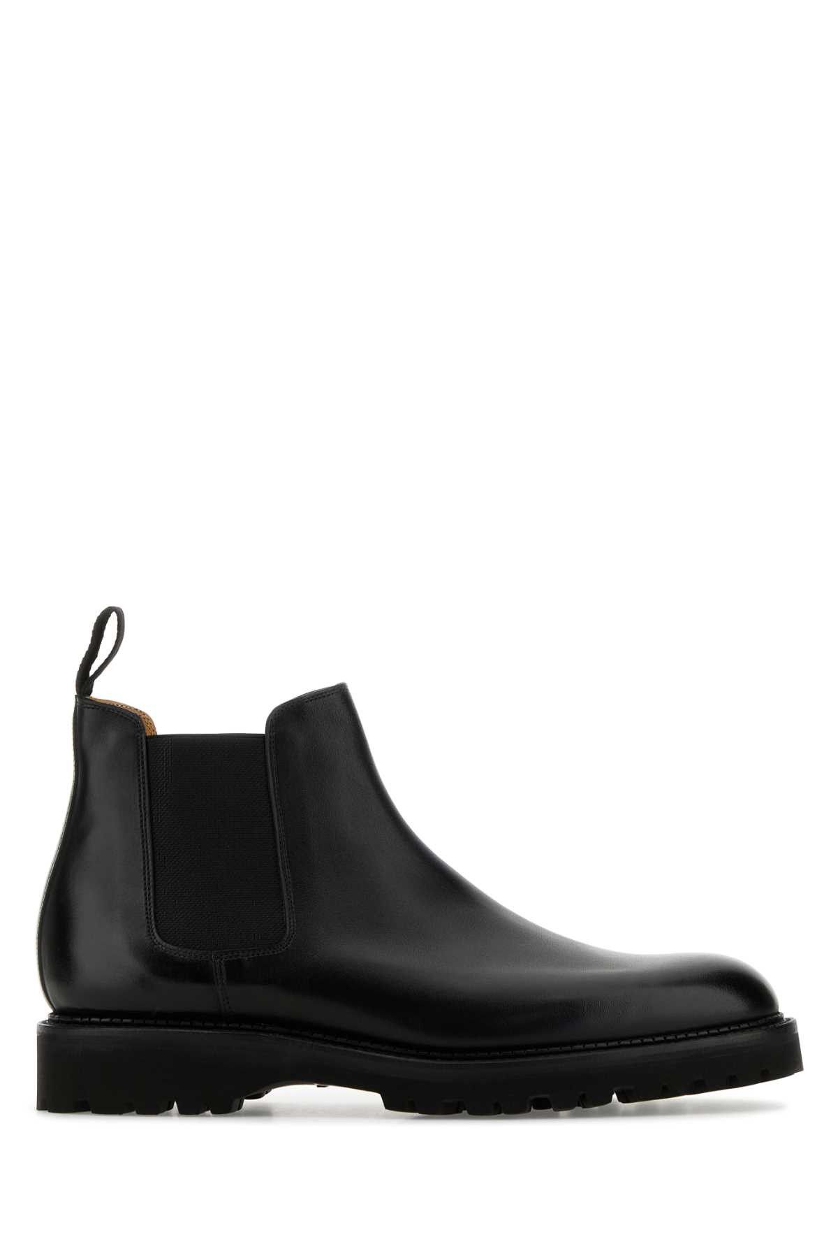 John Lobb Black Leather Lawry Ankle Boots Size US 7 / EU 40 - 1 Thumbnail