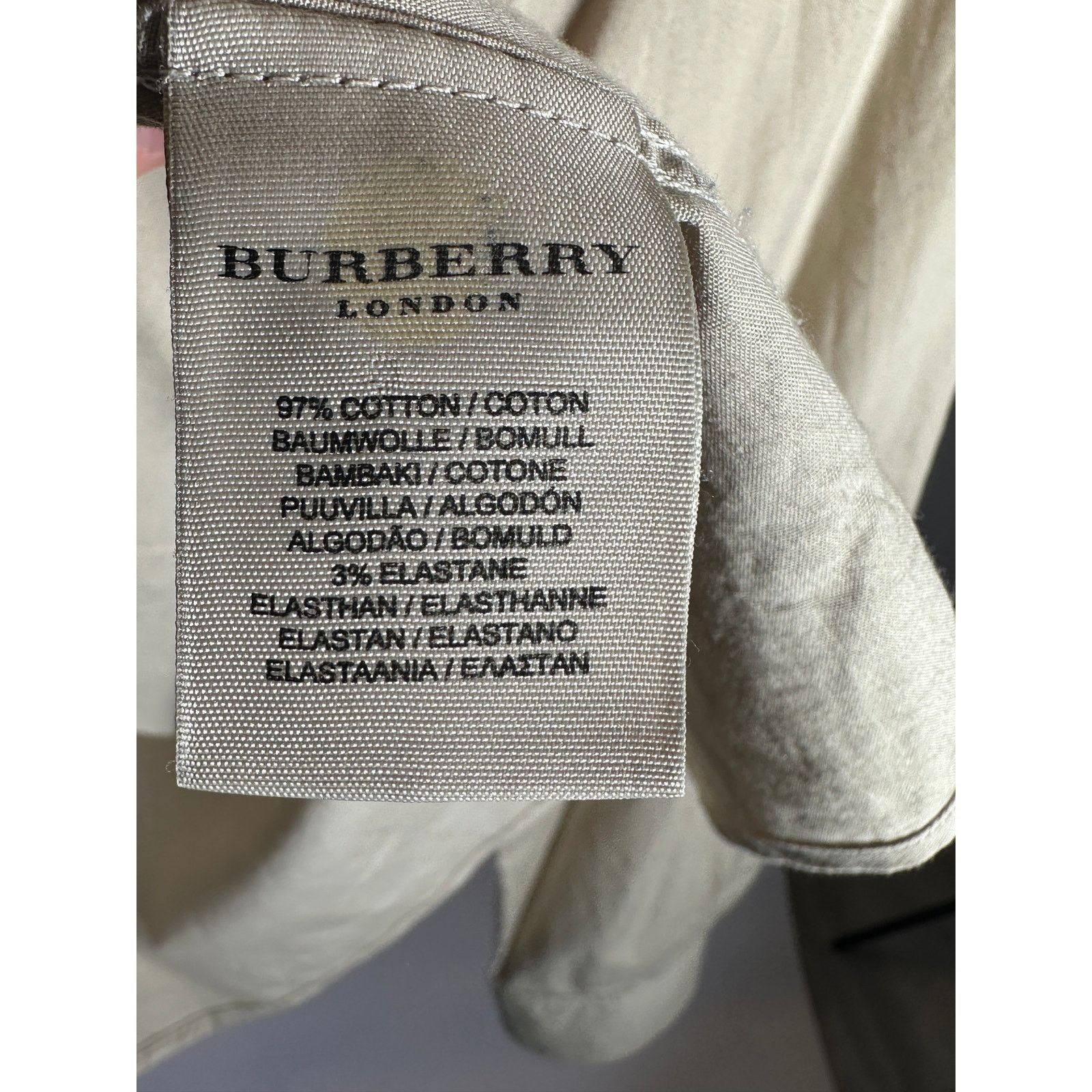 Burberry BURBERRY Classic Check Neck Long Sleeve Shirt Beige L Size L / US 10 / IT 46 - 8 Thumbnail