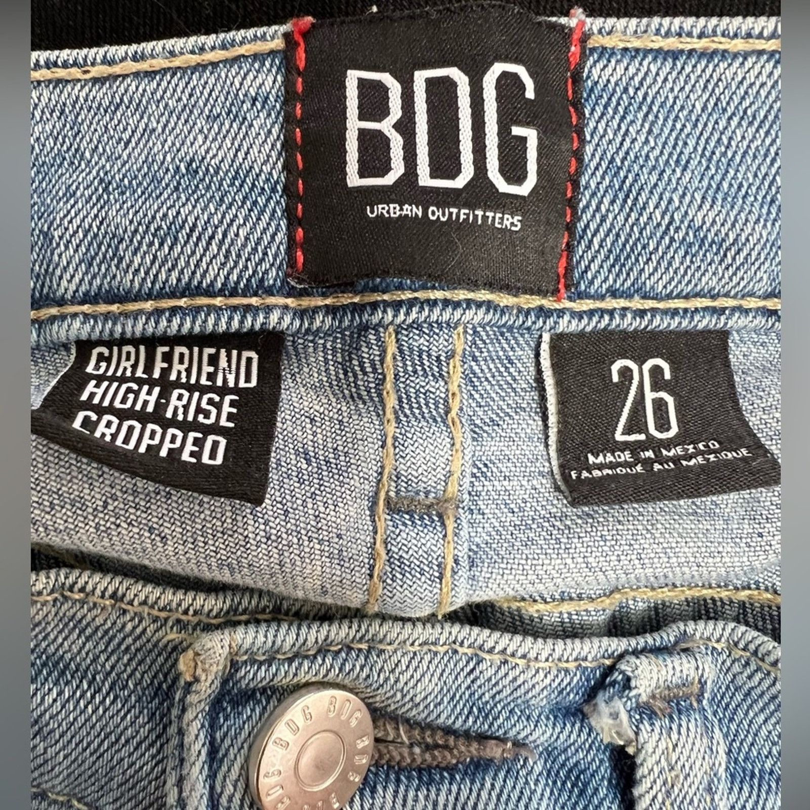 Bdg BDG Urban Outfitters Girlfriend High Rise Cropped Jeans Blue Size 32" / US 10 / IT 46 - 7 Thumbnail