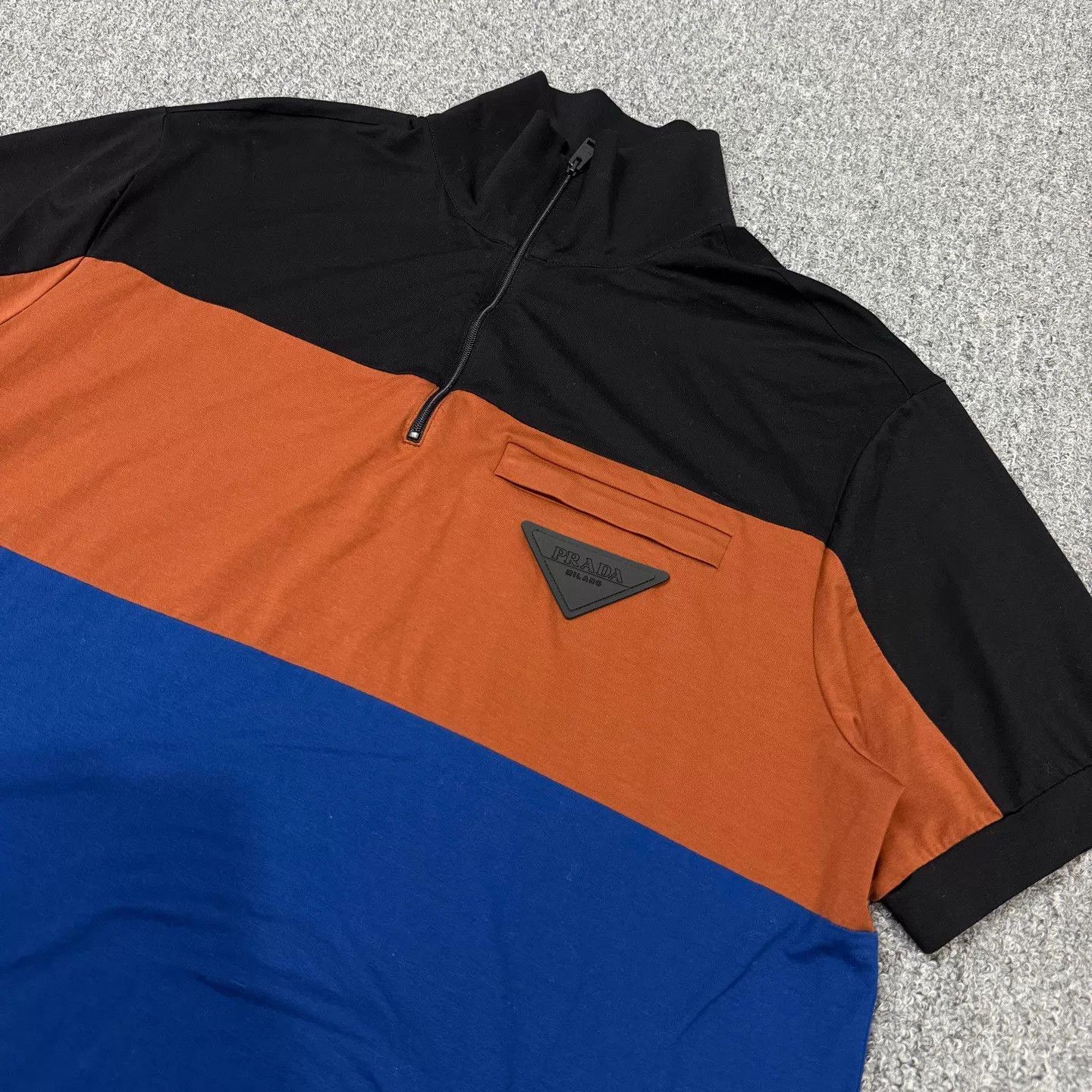 Prada Prada Black Nylon Panel Triangle Logo SS Polo XL Mint Size XL / US 12-14 / IT 48-50 - 3 Thumbnail