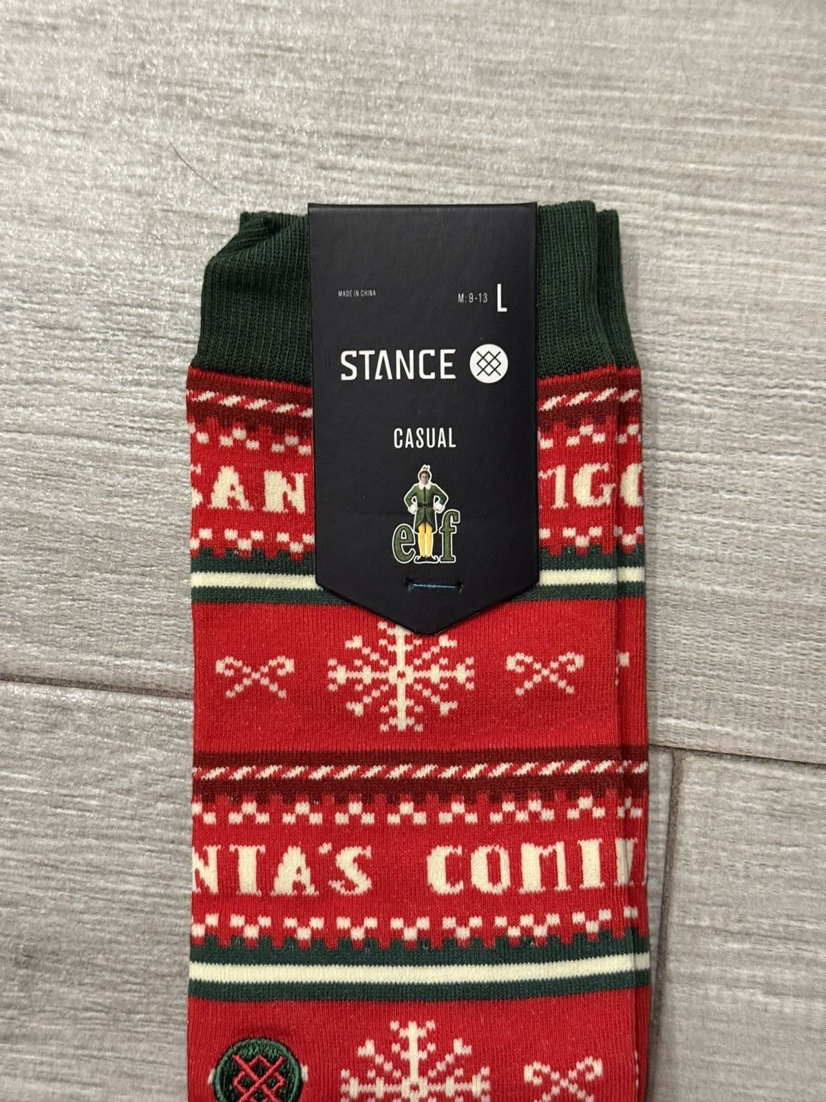 Stance Socks Stance x Elf I Know Him Red Crew Socks Size L Large New Size ONE SIZE - 2 Thumbnail