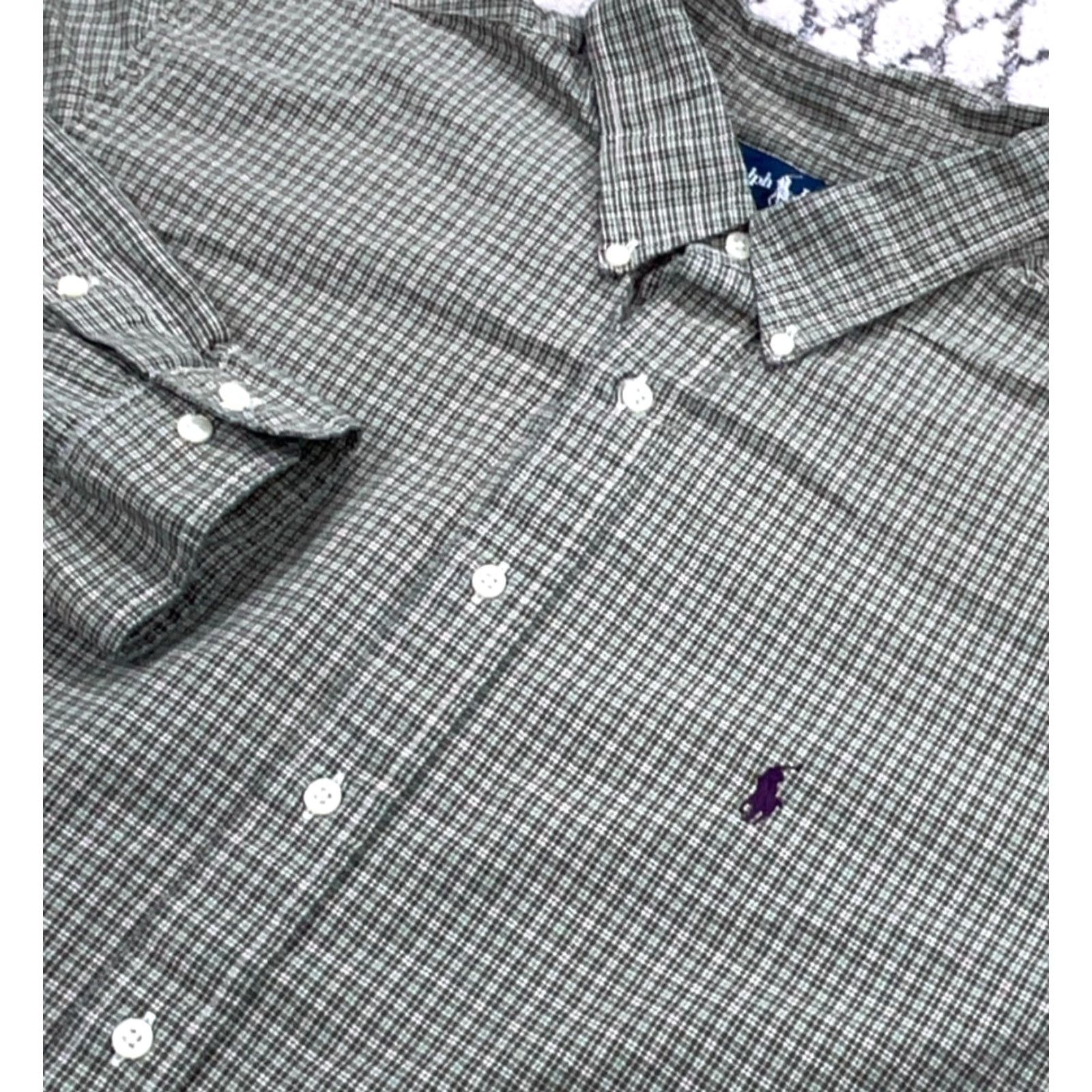 Ralph Lauren Ralph Lauren Shirt Men 2XL Green Purple Button Up Classic Fit Plaid Dress 18 A17 Size 48R - 4 Thumbnail