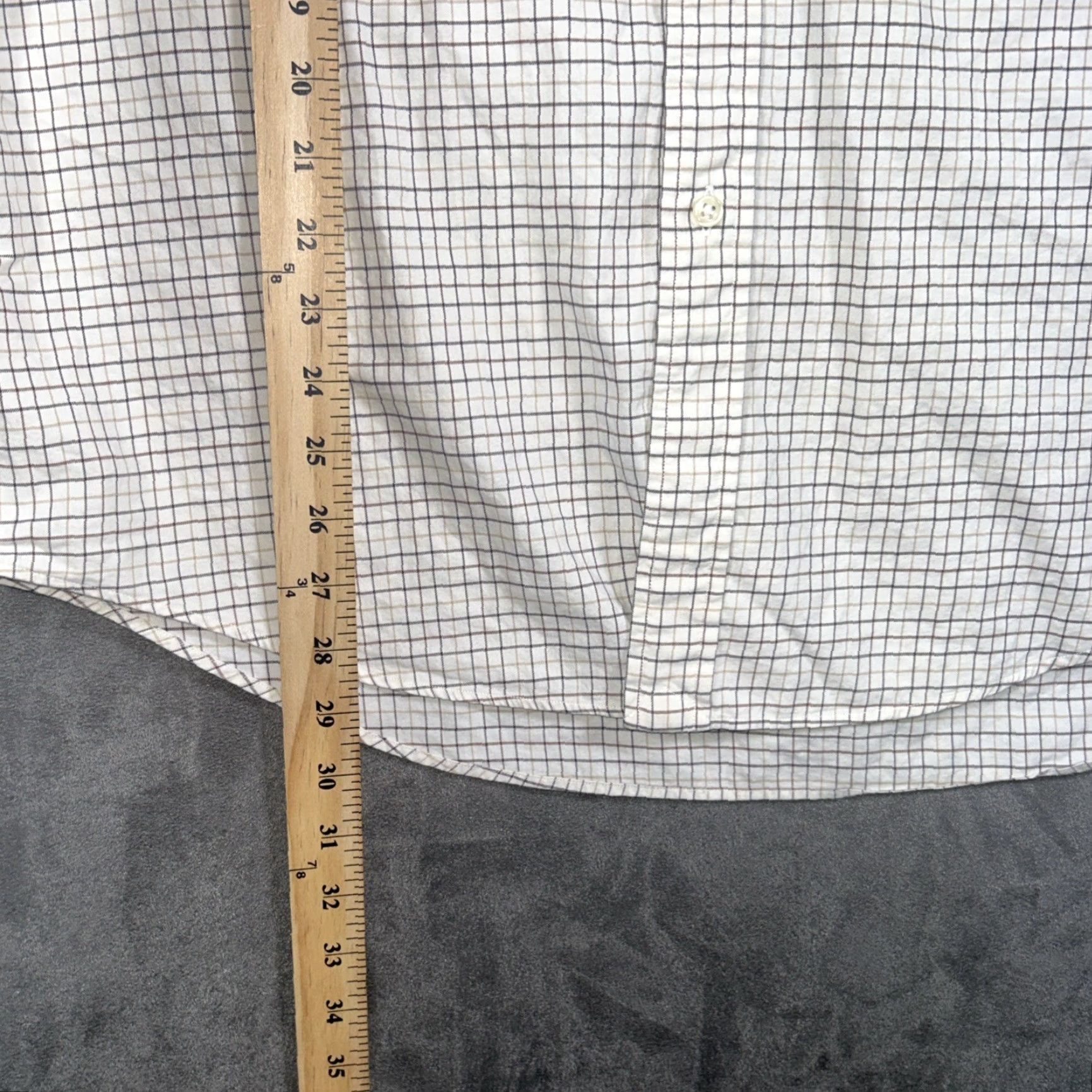 Polo Ralph Lauren Polo Ralph Lauren Shirt Mens L Ivory Brown Check Long Sleeve Button Up Size US L / EU 52-54 / 3 - 7 Thumbnail
