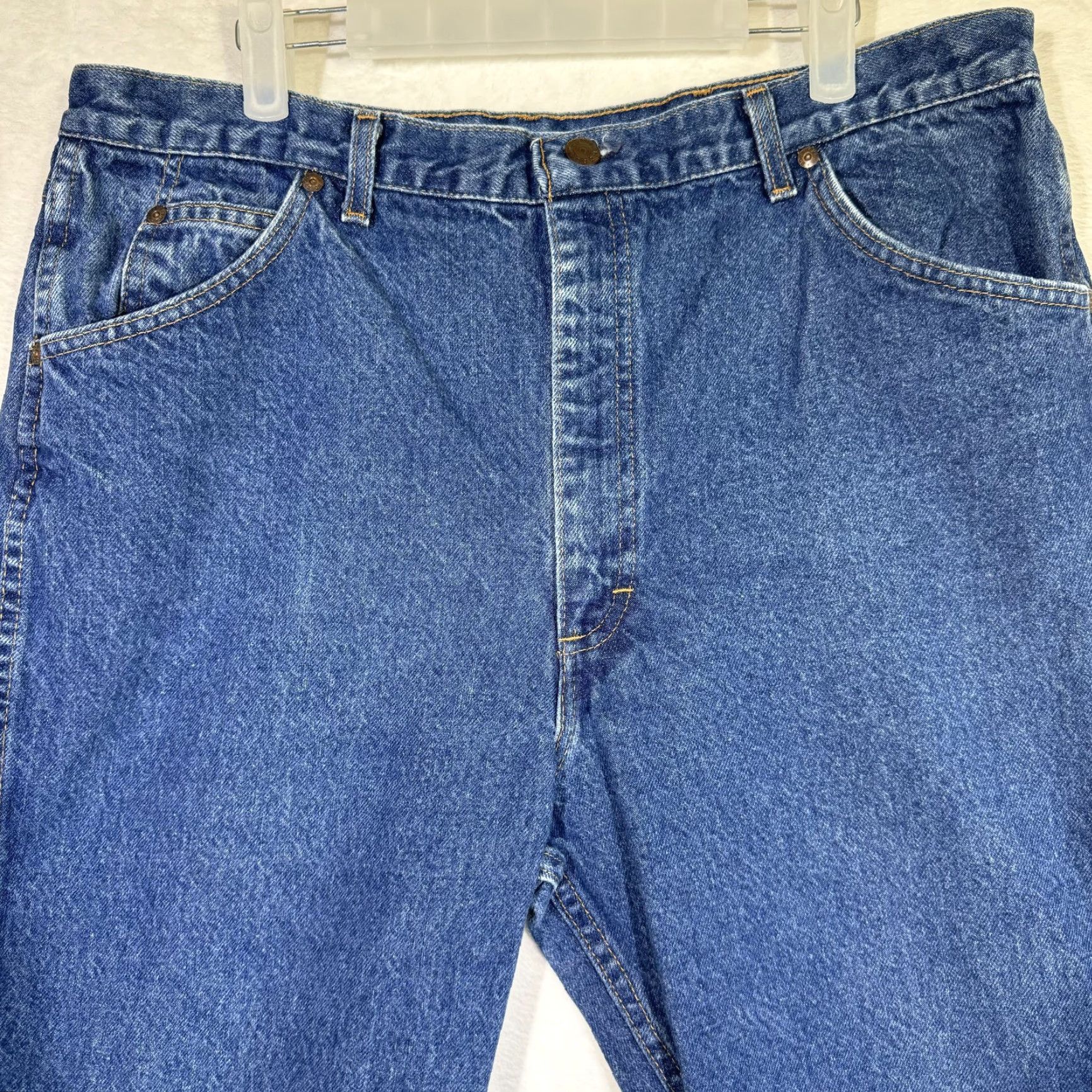 Vintage VINTAGE Roebucks Jeans Mens 34x34 Blue Denim Made USA High Rise Straight 90s Size US 38 / EU 54 - 4 Thumbnail