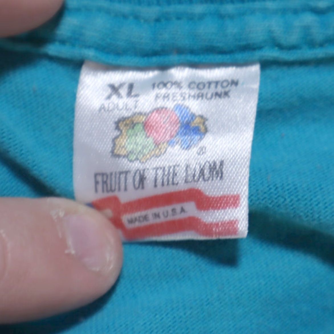 Fruit Of The Loom VTG Fruit of the Loom Myrtle Beach Dolphin Solid T-Shirt Aqua Men's XL Size US XL / EU 56 / 4 - 5 Thumbnail