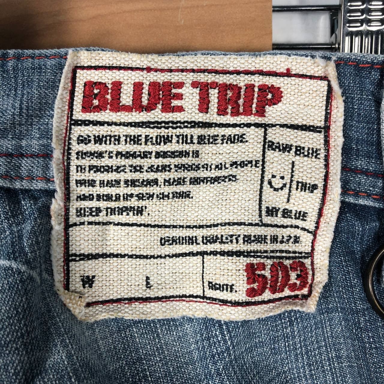 Edwin × Jean × Vintage Vintage Edwin 503 Blue Trip Denim Jean Pant Size US 32 / EU 48 - 11 Thumbnail