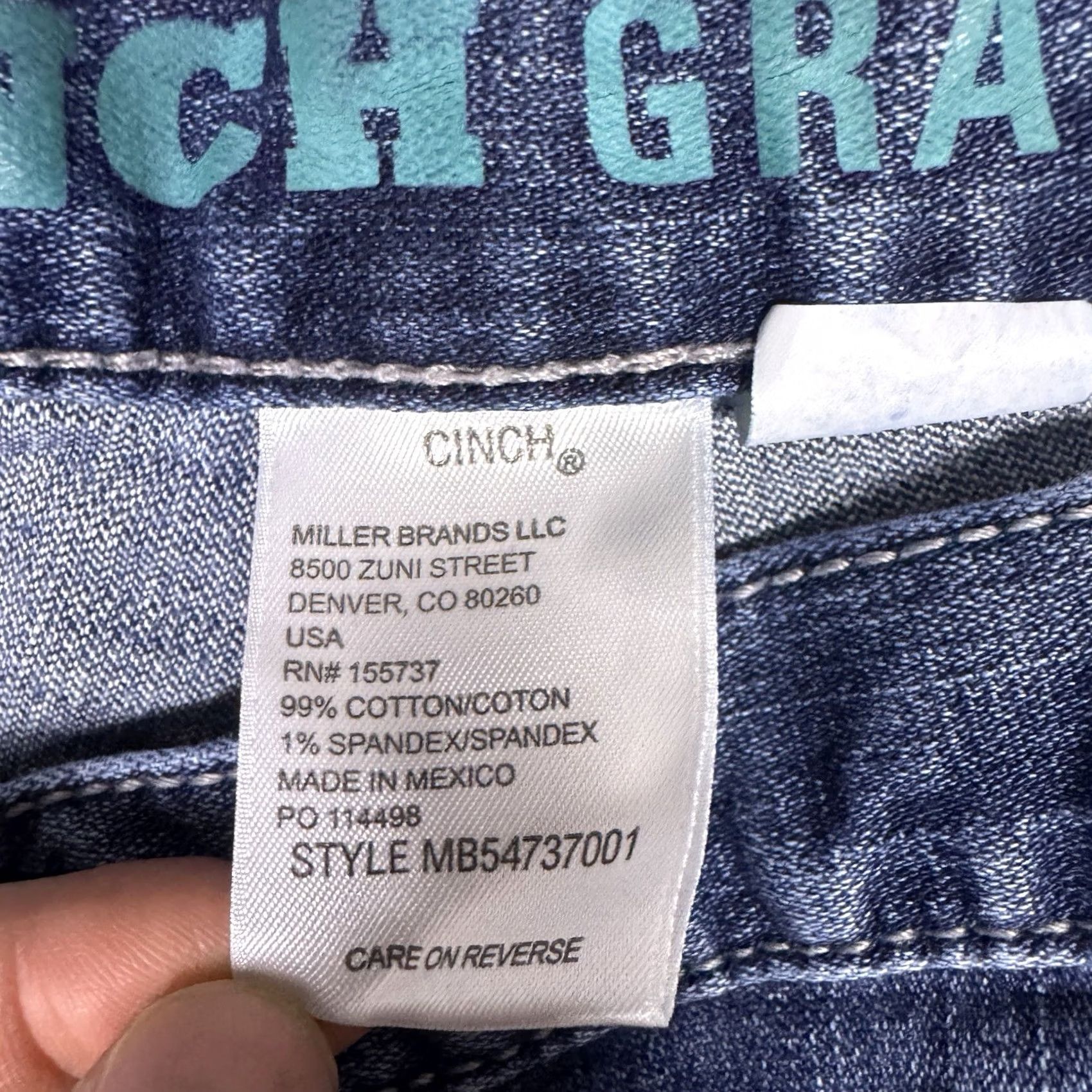 Denime Cinch Grant Mens Jeans 42x34 Relaxed Bootcut Blue Denim Western Jeans Size US 42 / EU 58 - 6 Thumbnail
