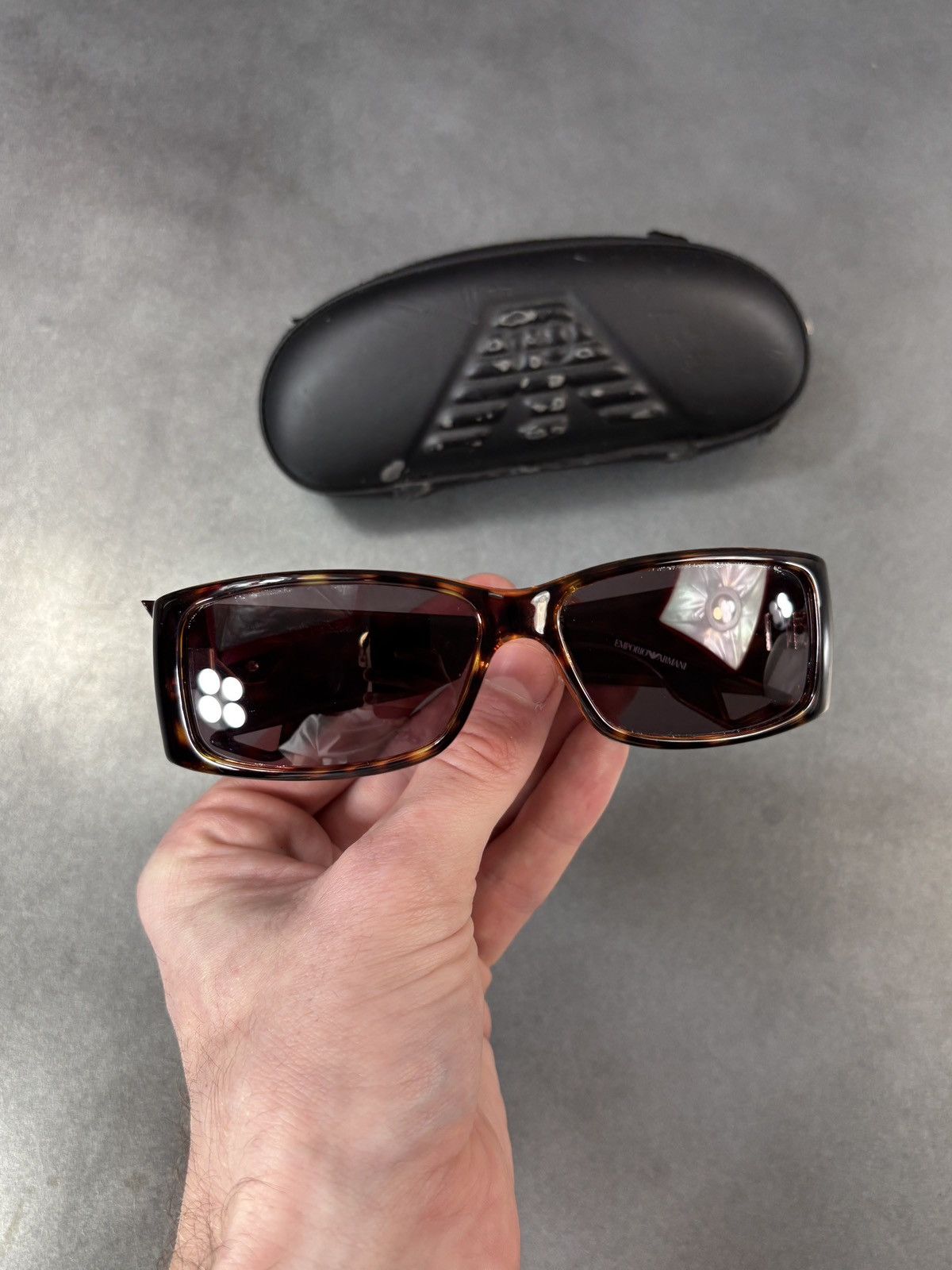 Emporio Armani × Giorgio Armani Emporio Armani Sunglasses Sporty EA 9538/S Wrap Y2K Brown Size ONE SIZE - 5 Thumbnail