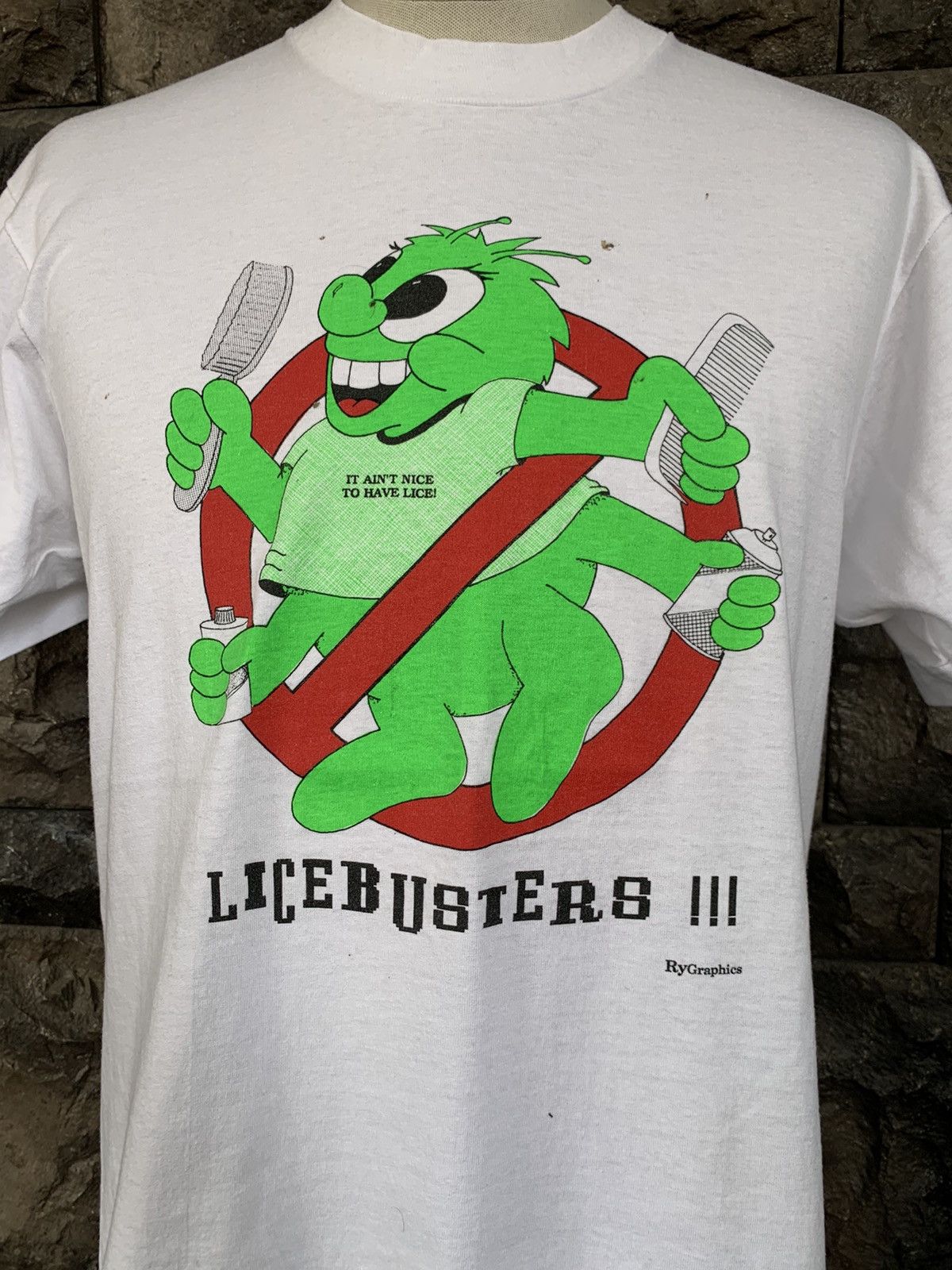 Vintage Vintage 90s Licebusters Ry Graphics T shirt Size US L / EU 52-54 / 3 - 2 Thumbnail