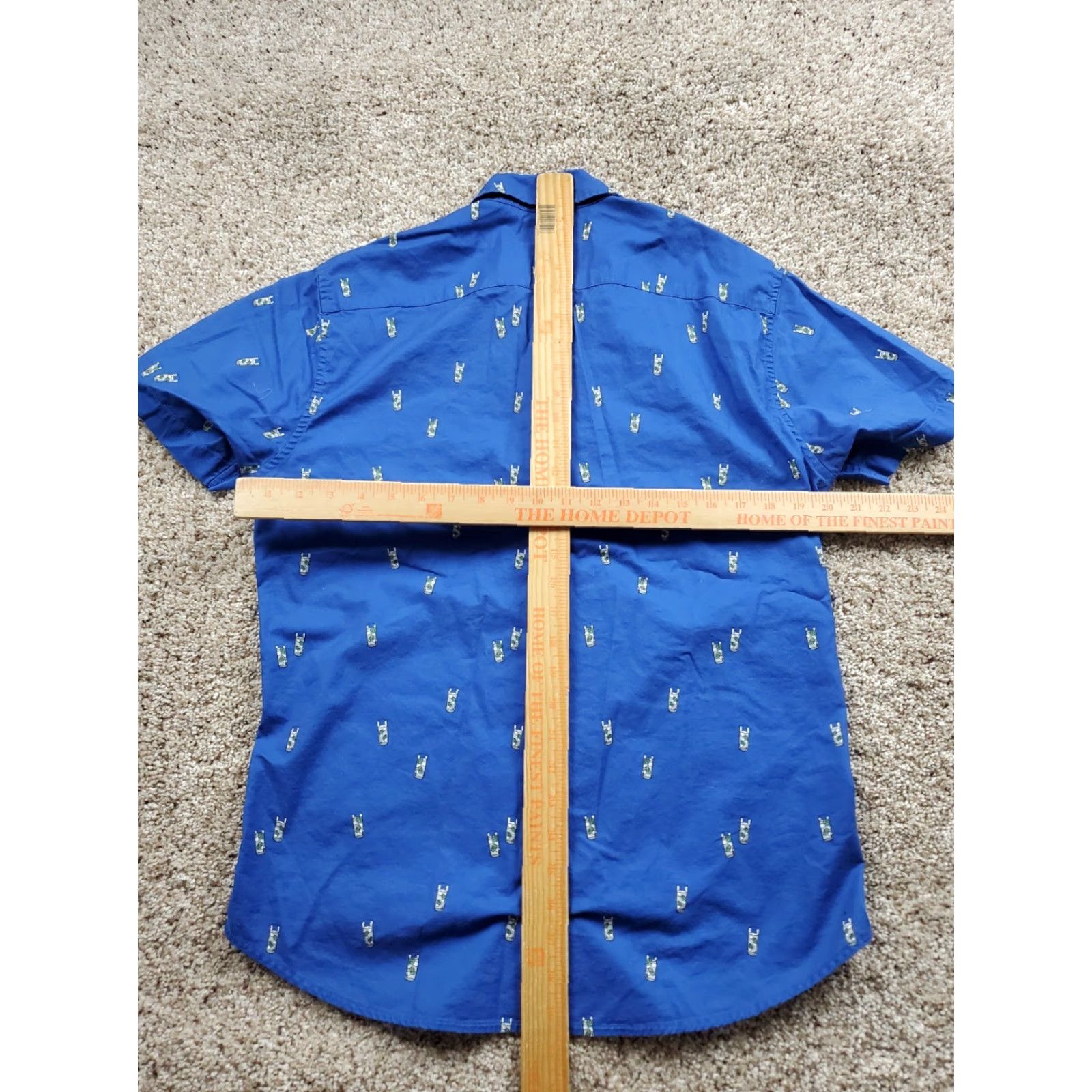 Bonobos Bonobos Shirt Mens Blue Short Sleeve Button Up Slim Fit Cocktail Print Size US M / EU 48-50 / 2 - 6 Thumbnail