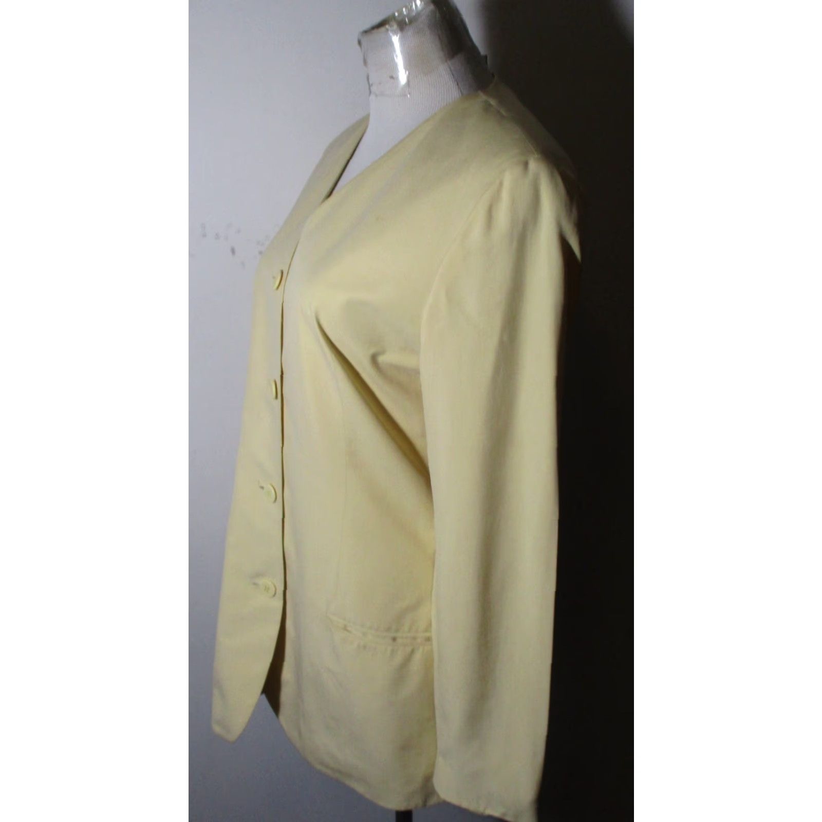 Ann Taylor ANN TAYLOR Jacket Women's 100% Silk Maze Yellow Size 6 Size M / US 6-8 / IT 42-44 - 4 Thumbnail