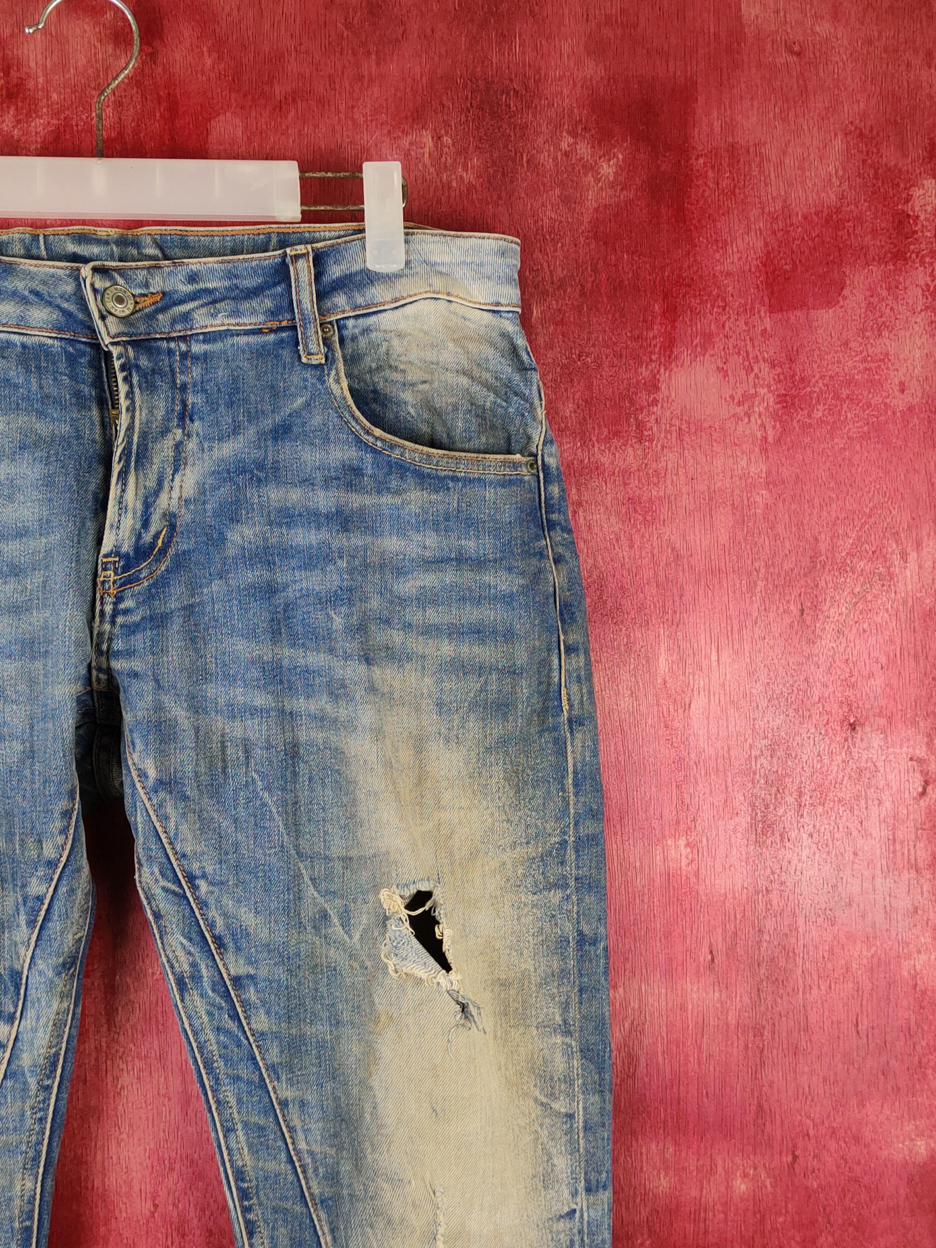 Japanese Brand Zara Man vintage Blue Faded Distressed jeans Denim #S1532 Size US 31 - 6 Thumbnail