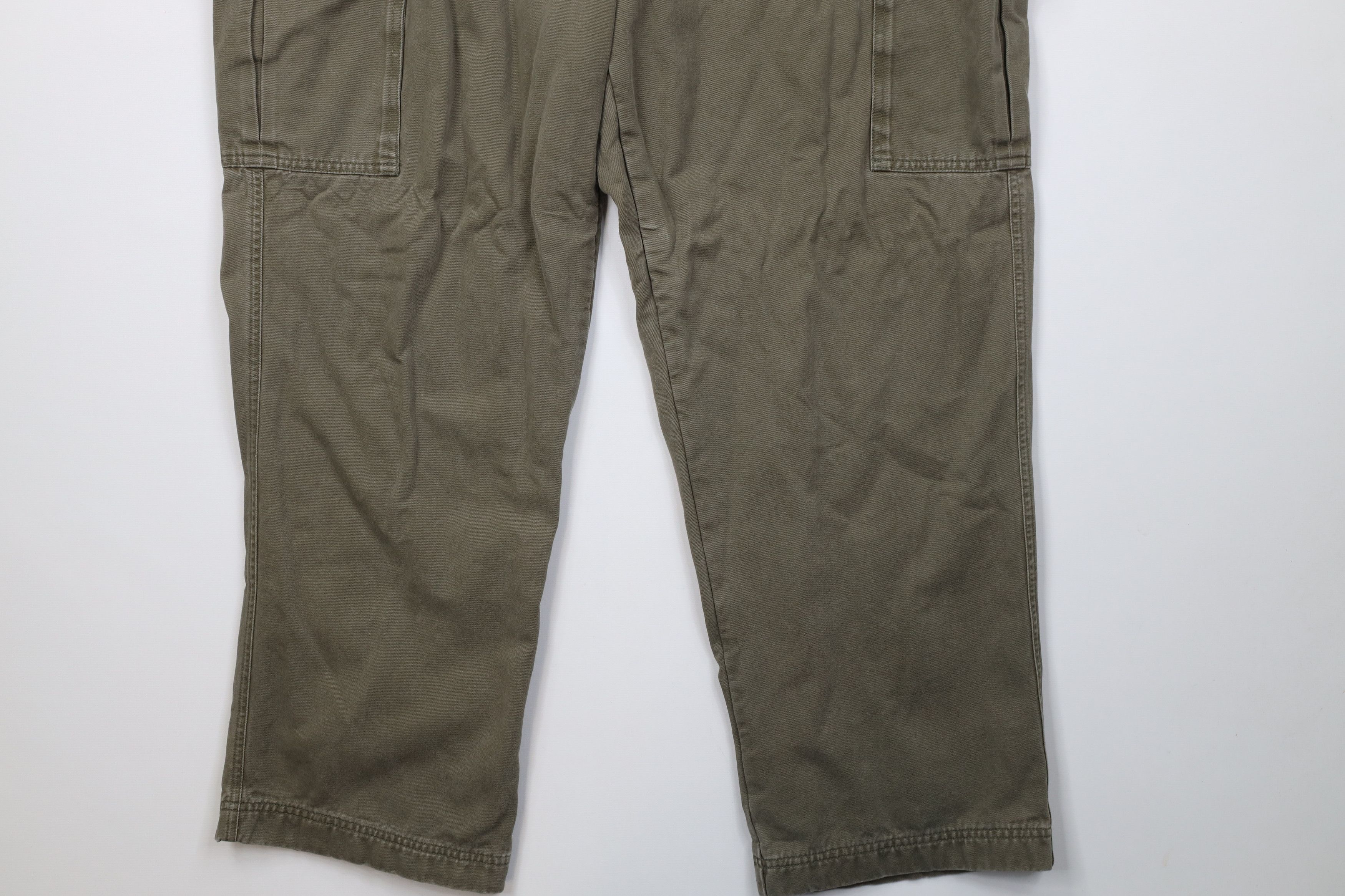 Eddie Bauer Vintage Eddie Bauer Flannel Lined Wide Leg Cargo Pants Green Size US 42 / EU 58 - 5 Thumbnail
