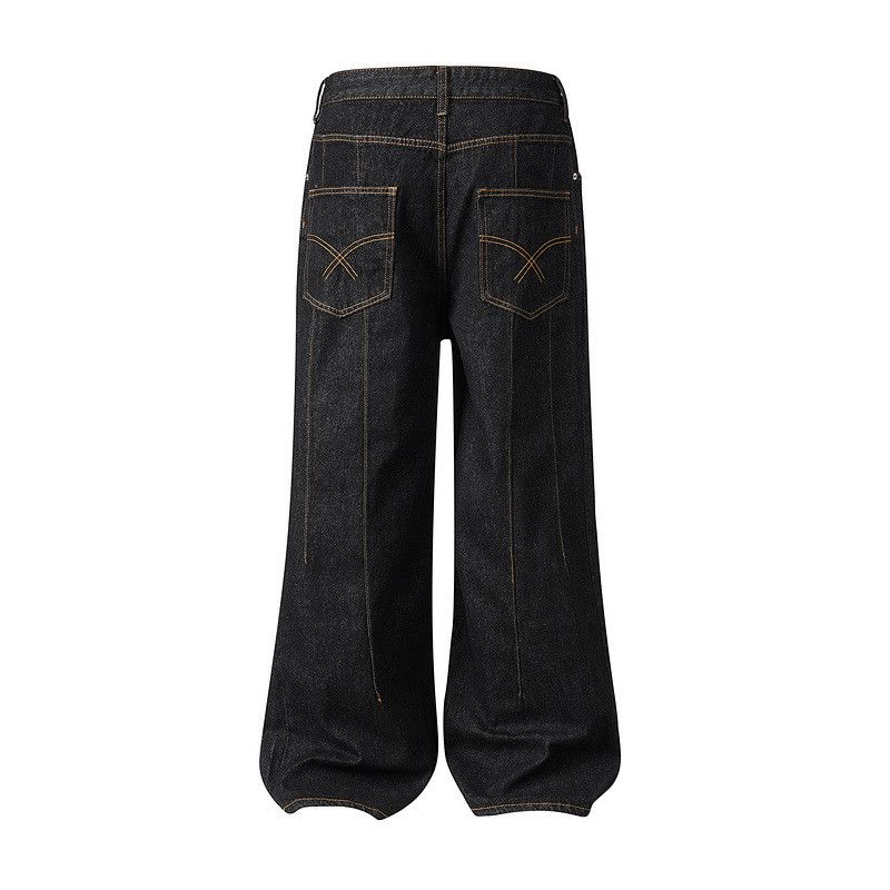 Jean High street washed loose wide-leg classic scimitar jeans Size US 32 / EU 48 - 2 Thumbnail