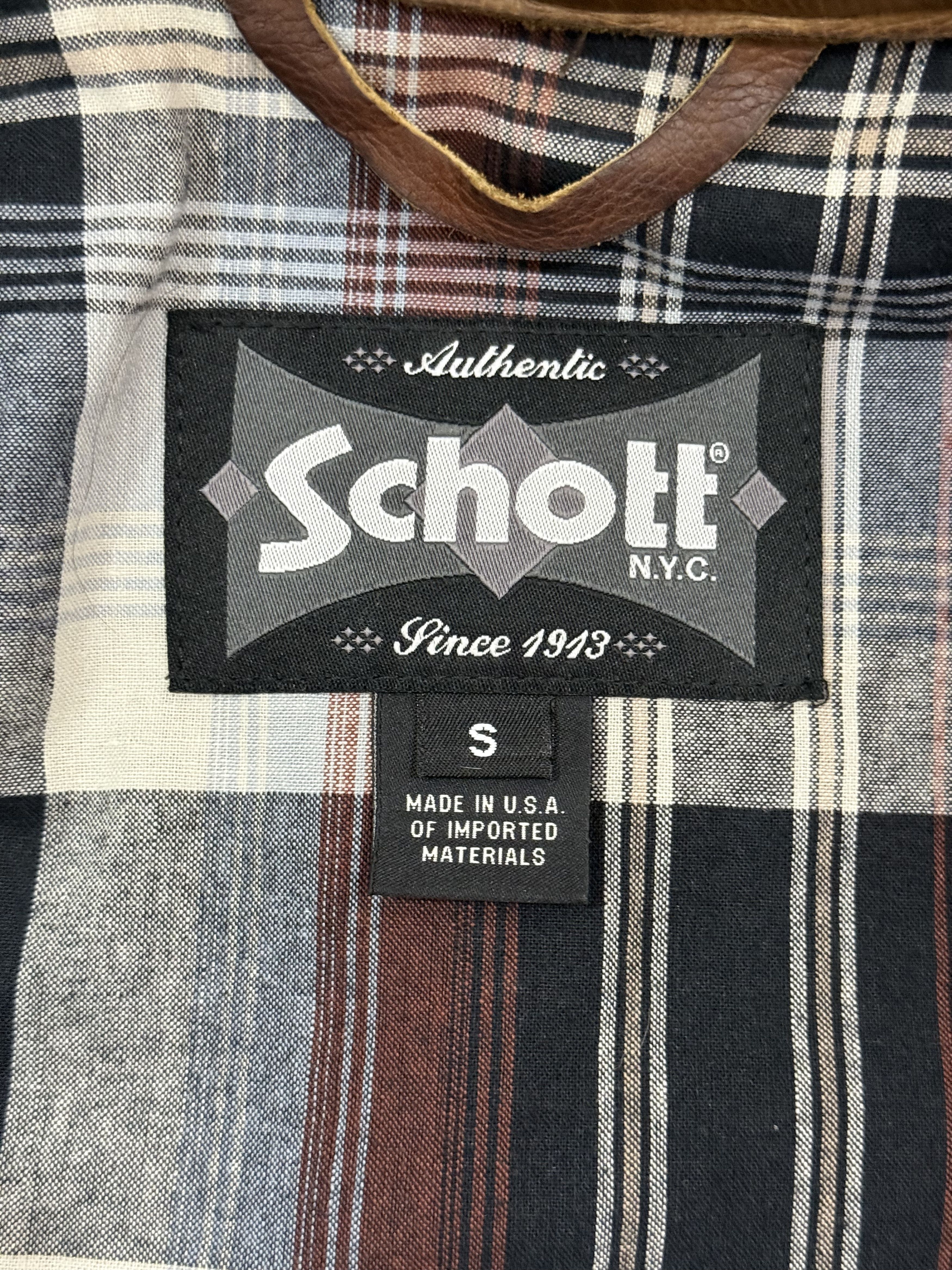 Schott 530 Café Racer Waxed Pebbled Cowhide Jacket Size US S / EU 44-46 / 1 - 6 Thumbnail