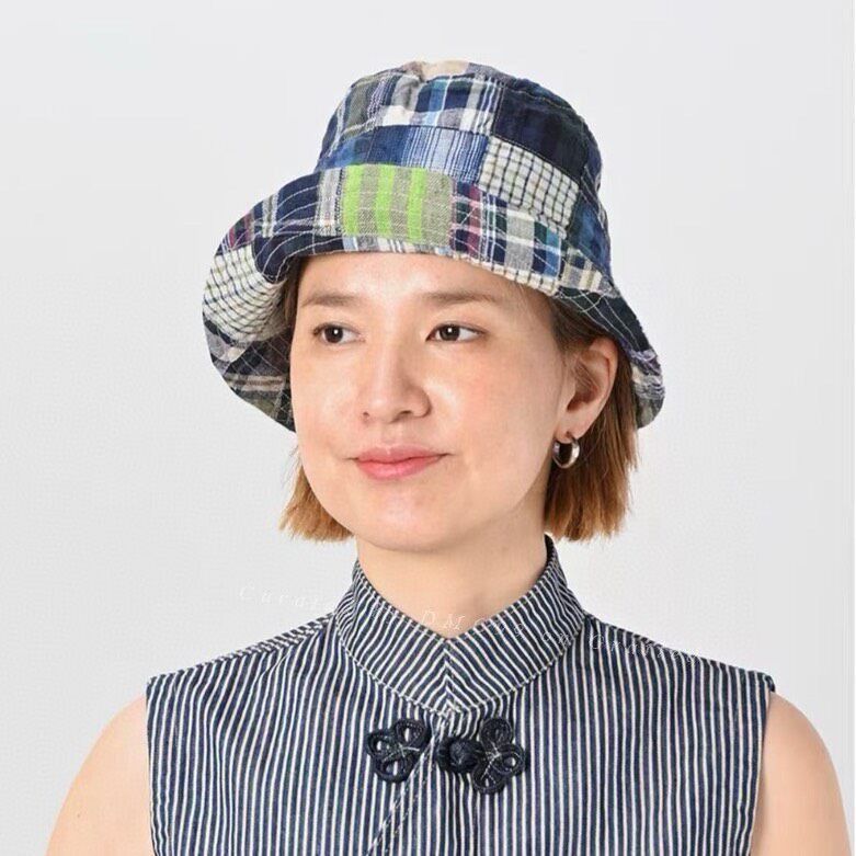 45rpm 45R Blue Check Patchwork Fisherman Hat Size ONE SIZE - 1 Thumbnail
