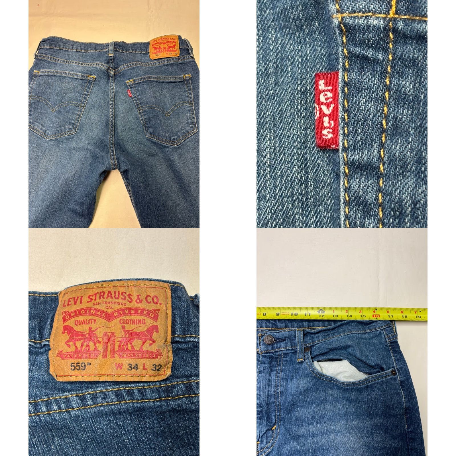 Levi's Levi's 550 Jeans Blue Men Regular W34 L32 Straight Mid Rise Denim Size US 34 / EU 50 - 8 Thumbnail
