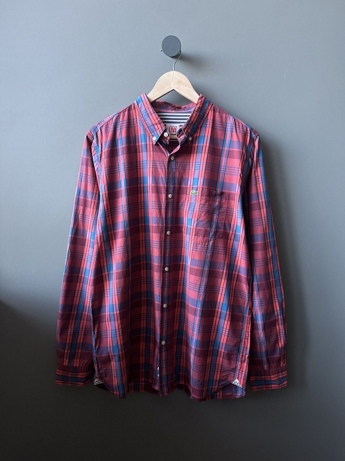 Lacoste Lacoste Live Check Cotton Shirt Size US L / EU 52-54 / 3 - 1 Thumbnail