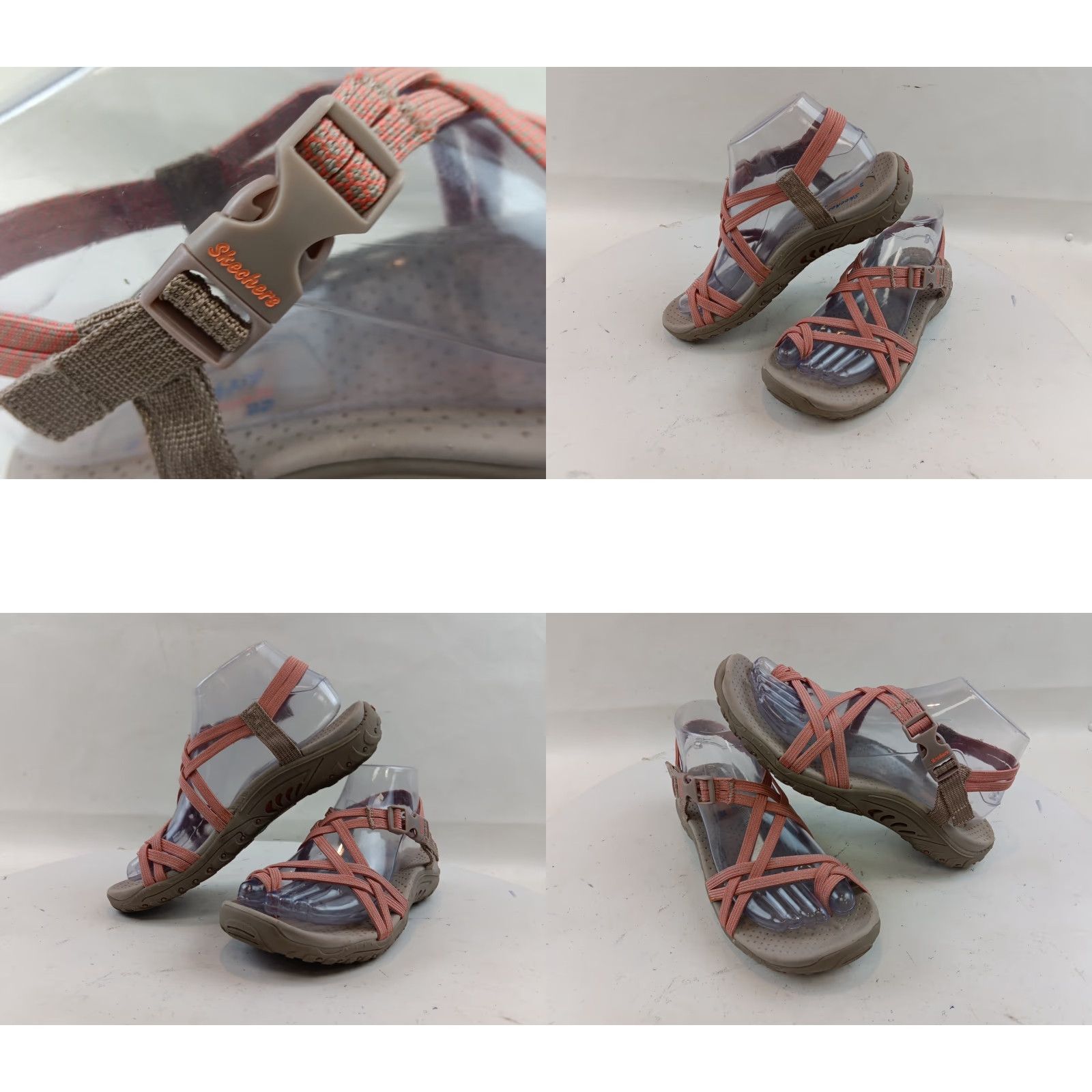 SKECHERS Skechers Reggae Irie Mon Sandals Woman’s Size 7 Taupe Coral Backstrap Geometric Clip Wedge Size US 7 / IT 37 - 9 Thumbnail