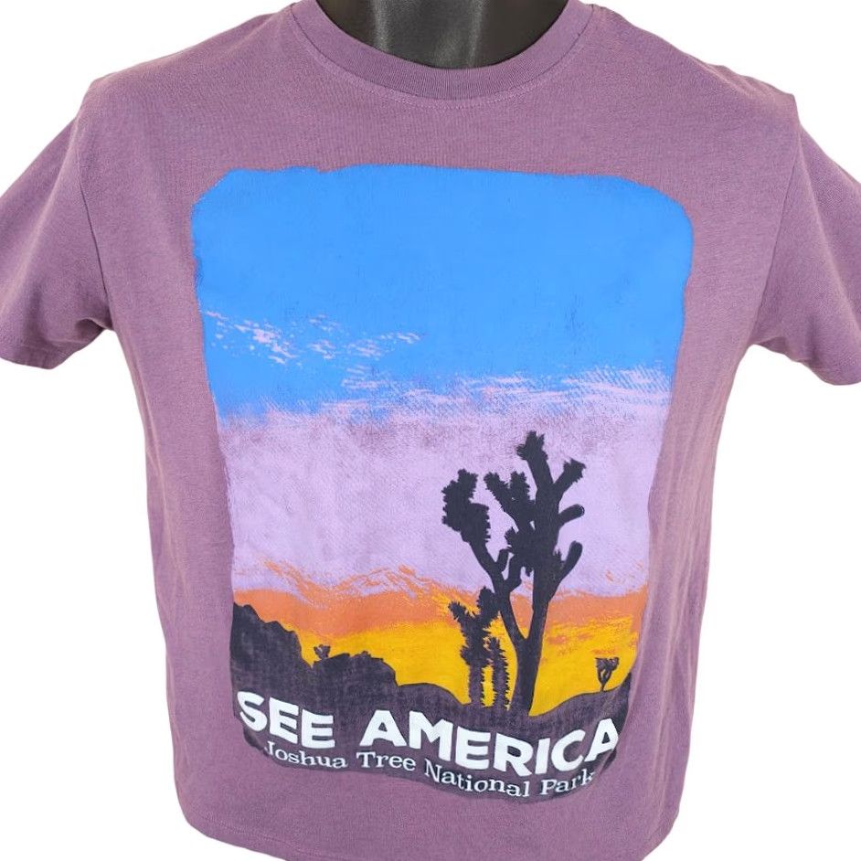 Vintage Joshua Tree National Park T Shirt Womens XS Purple Crop Top Nature Tee Size XS / US 0-2 / IT 36-38 - 2 Thumbnail
